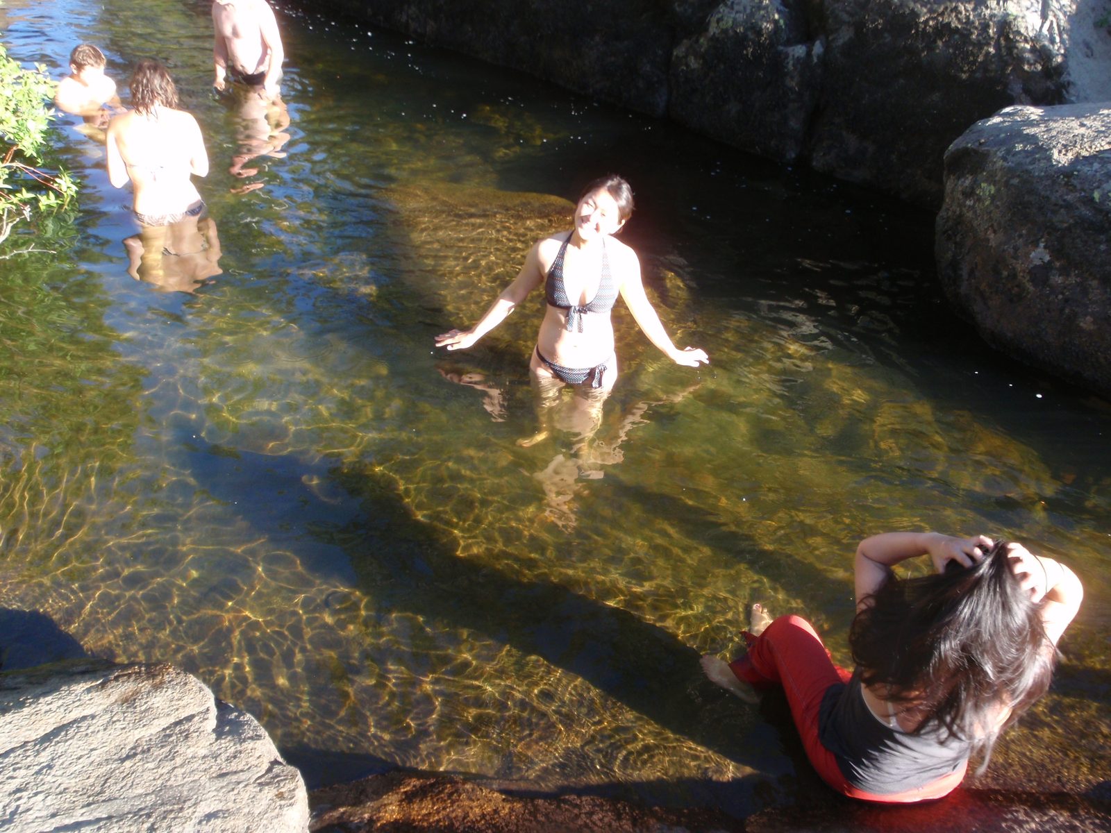 Monica, in the river.
