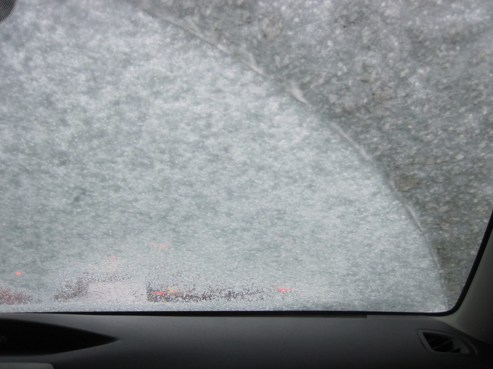 This is after maybe 5 minutes of not clearing our windshield.
