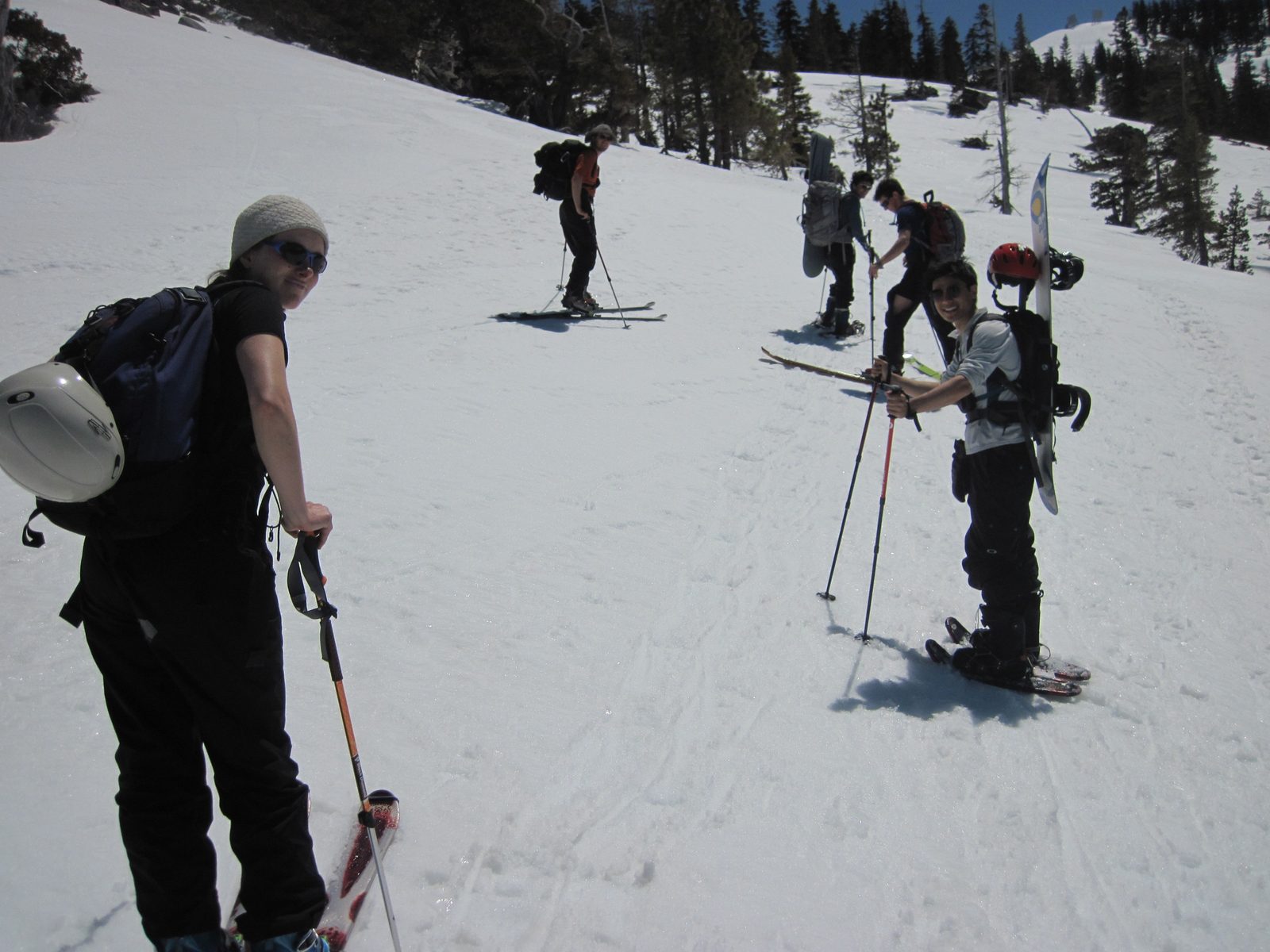 Mary, Pete, Vinnie, Jon and Yang on the northern flank of Mt. Judah.