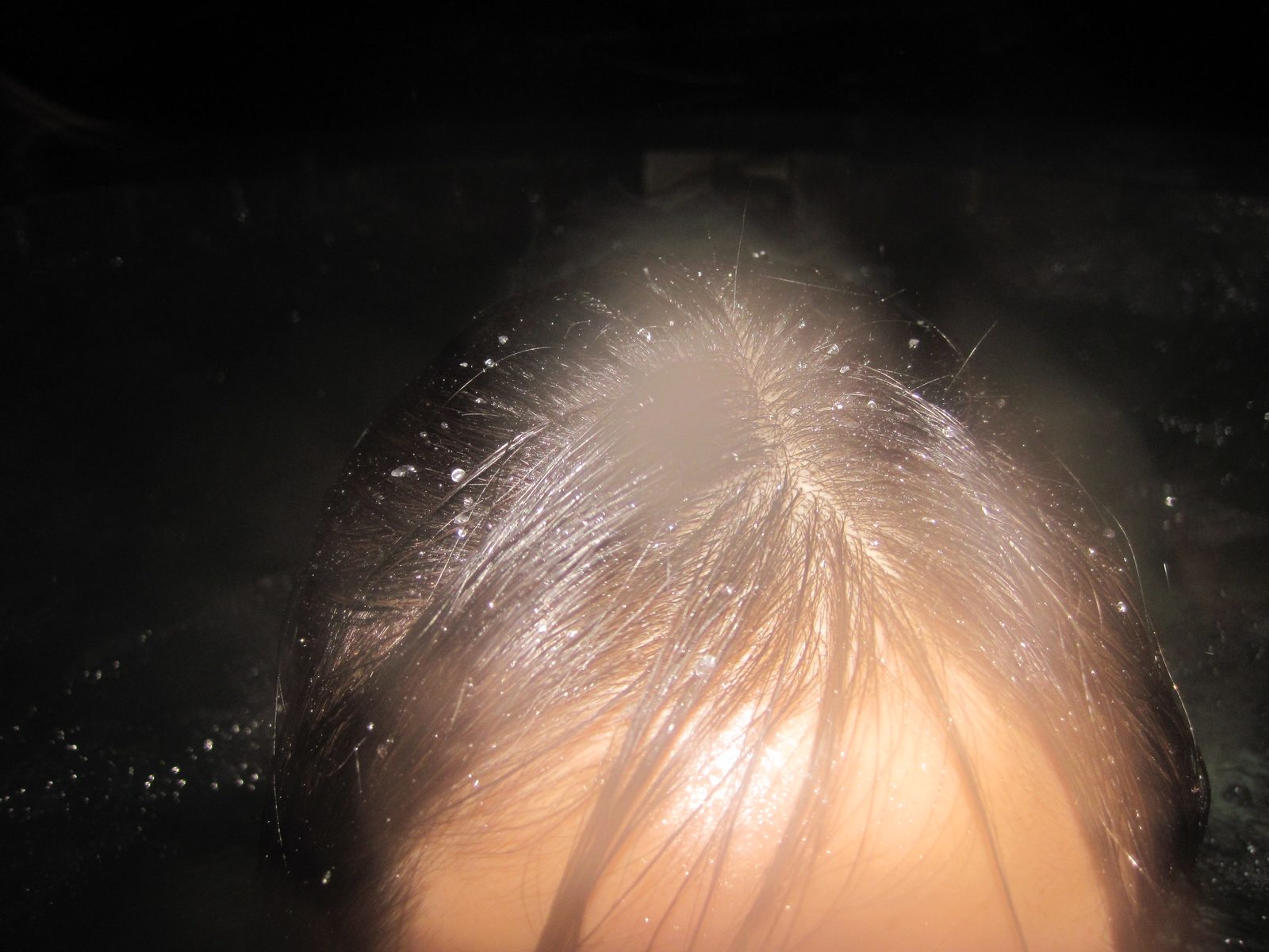 And then it started to snow while we were in the hot tub.