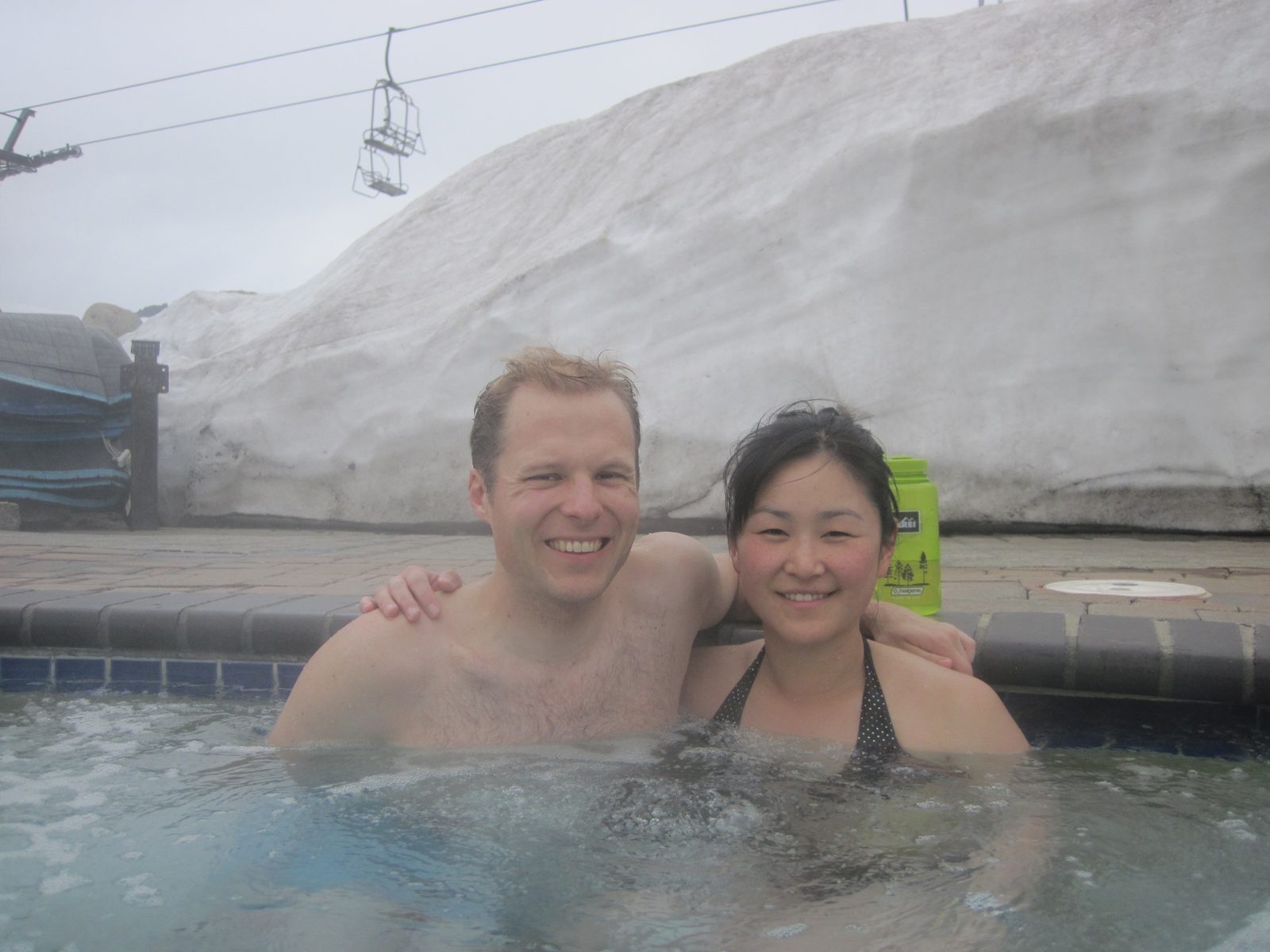 In the snowbank behind me was where I saw a marmot the size of a basketball.