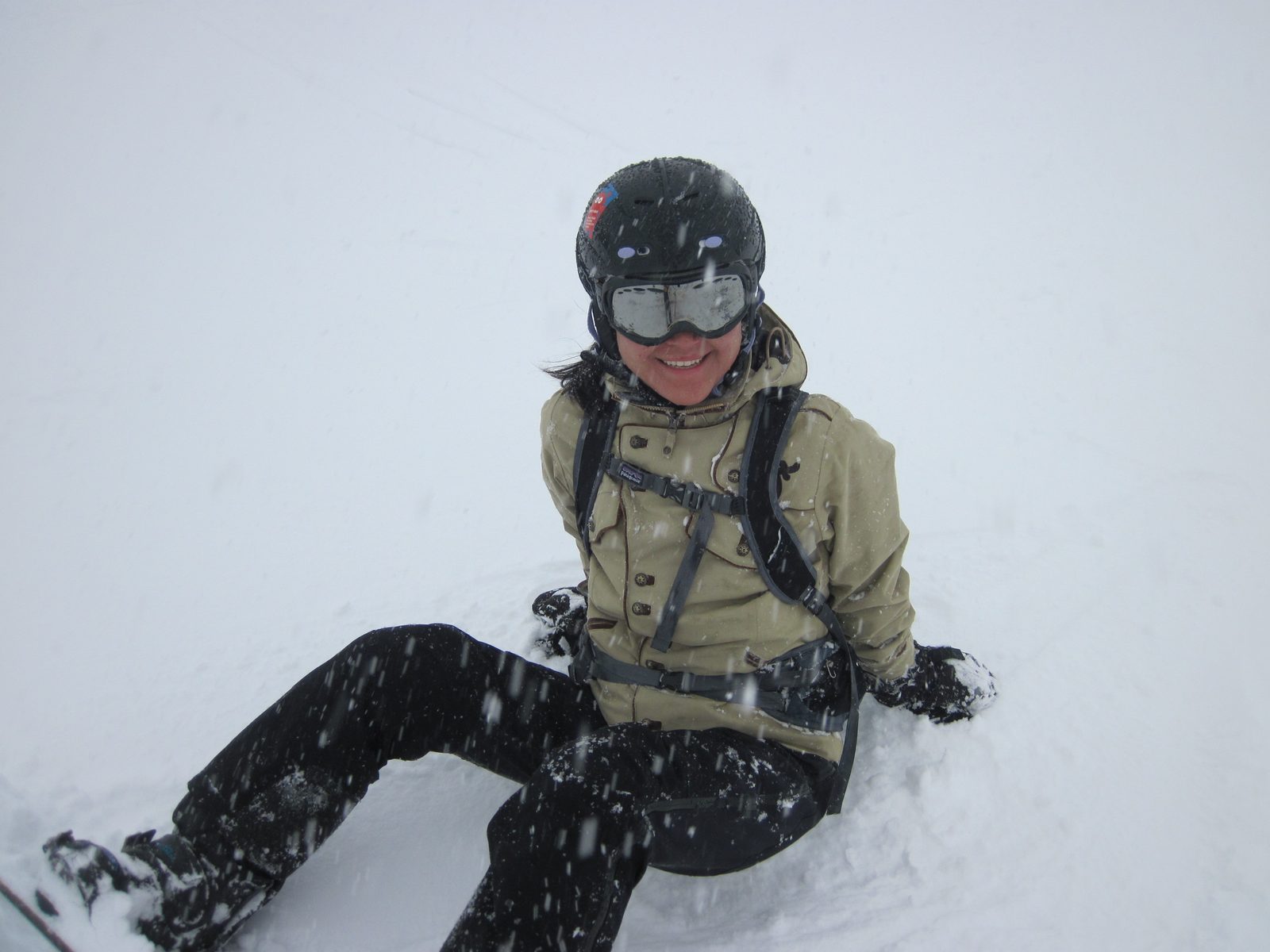 Still snowing hard.