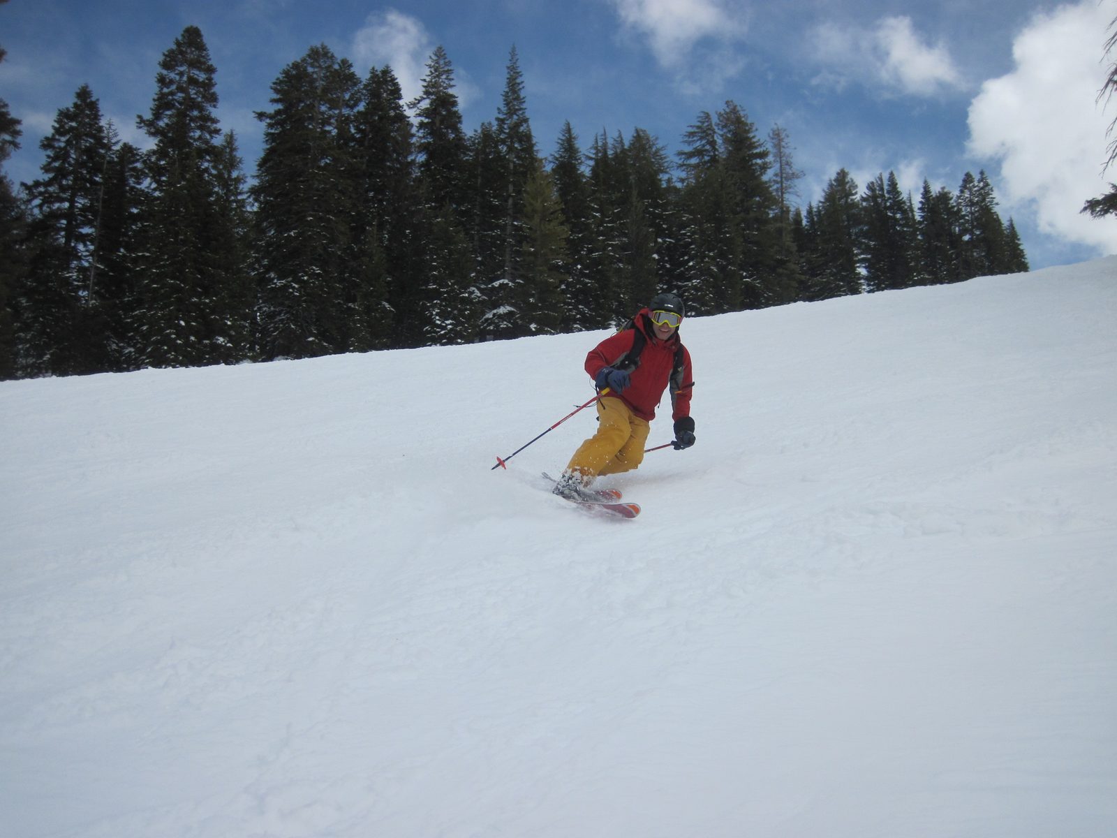 Bouncing off the snow.