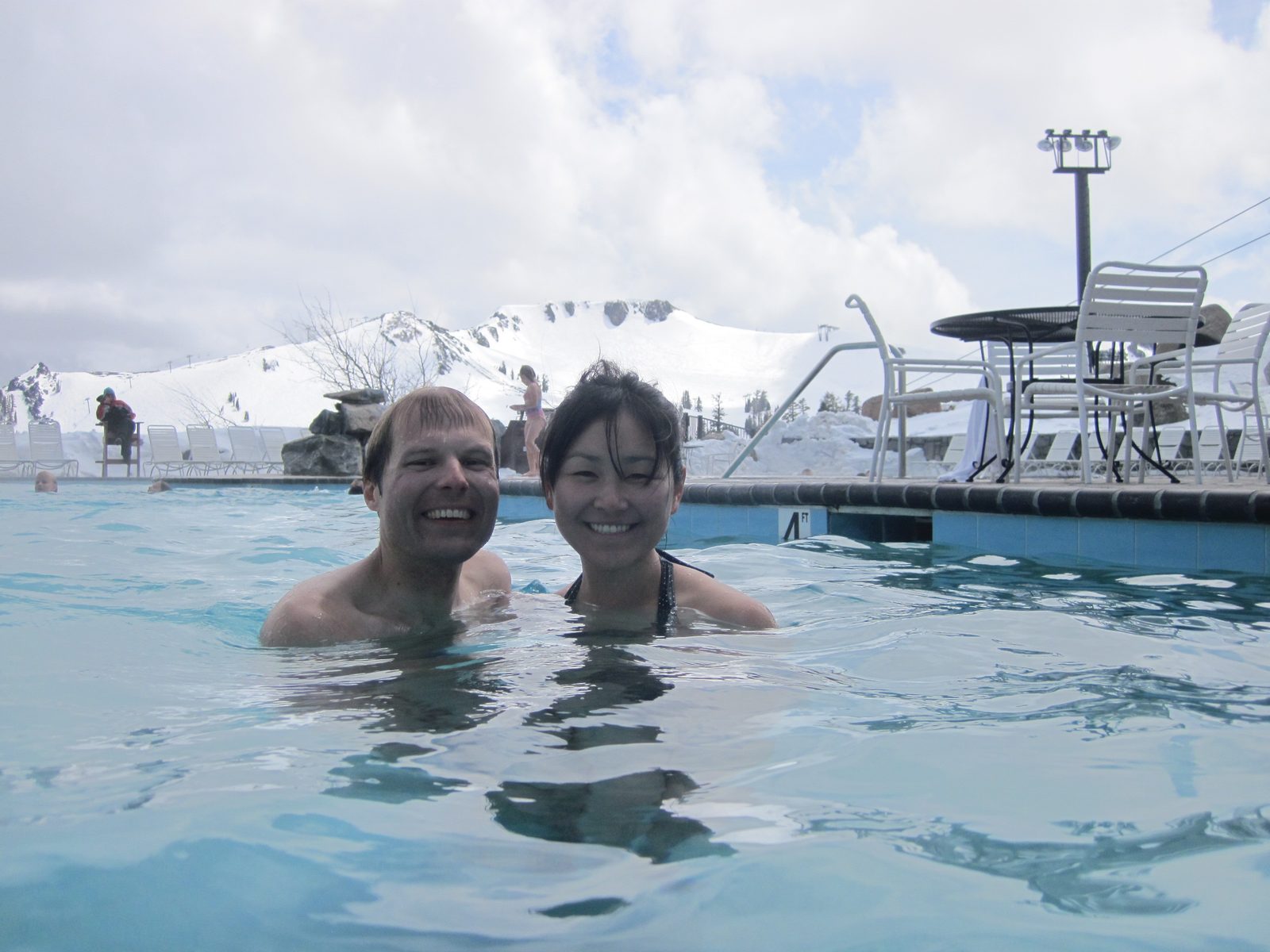 In the lagoon after the lifts closed. I was a little cold I think.