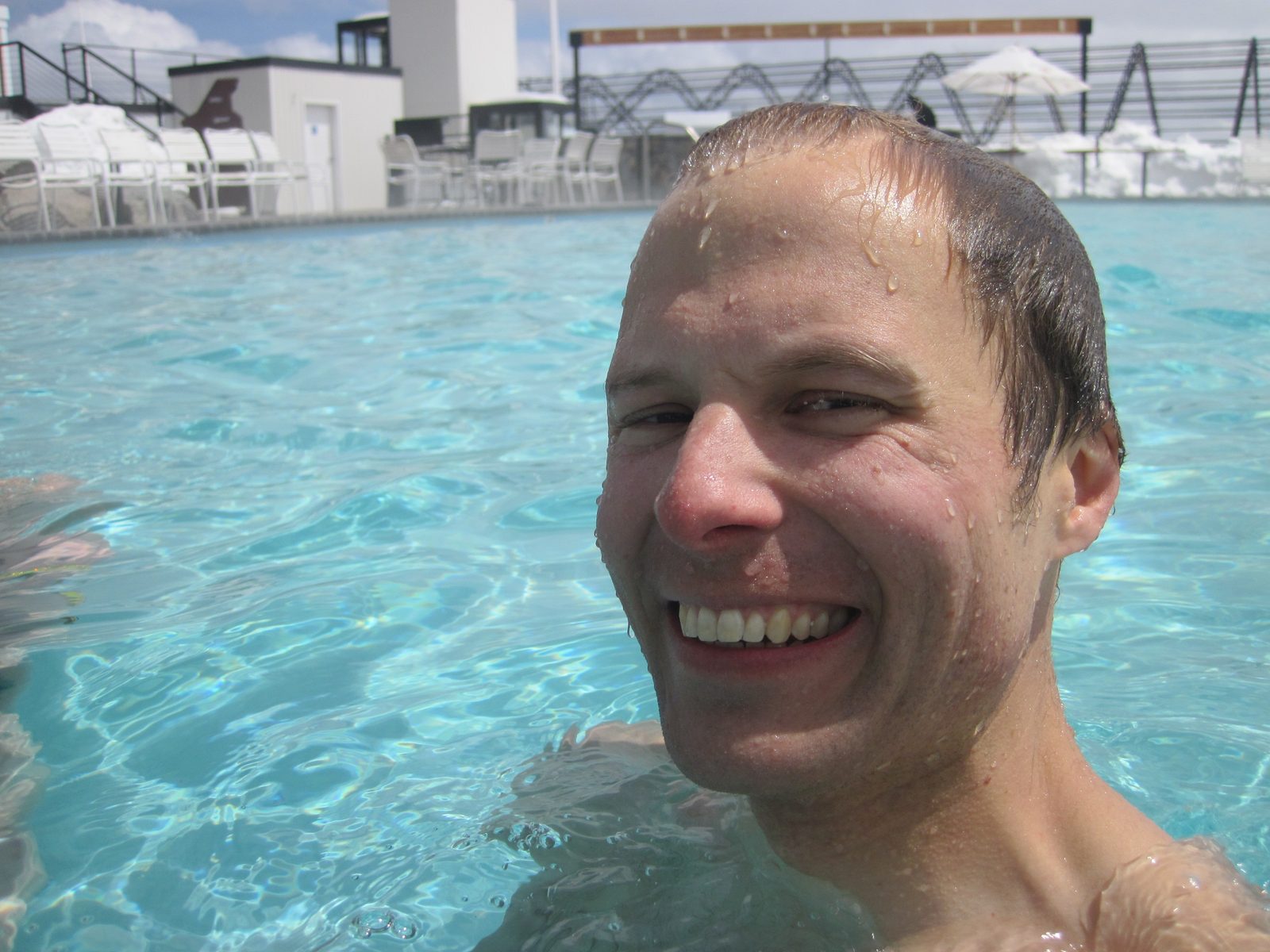 John swimming around.