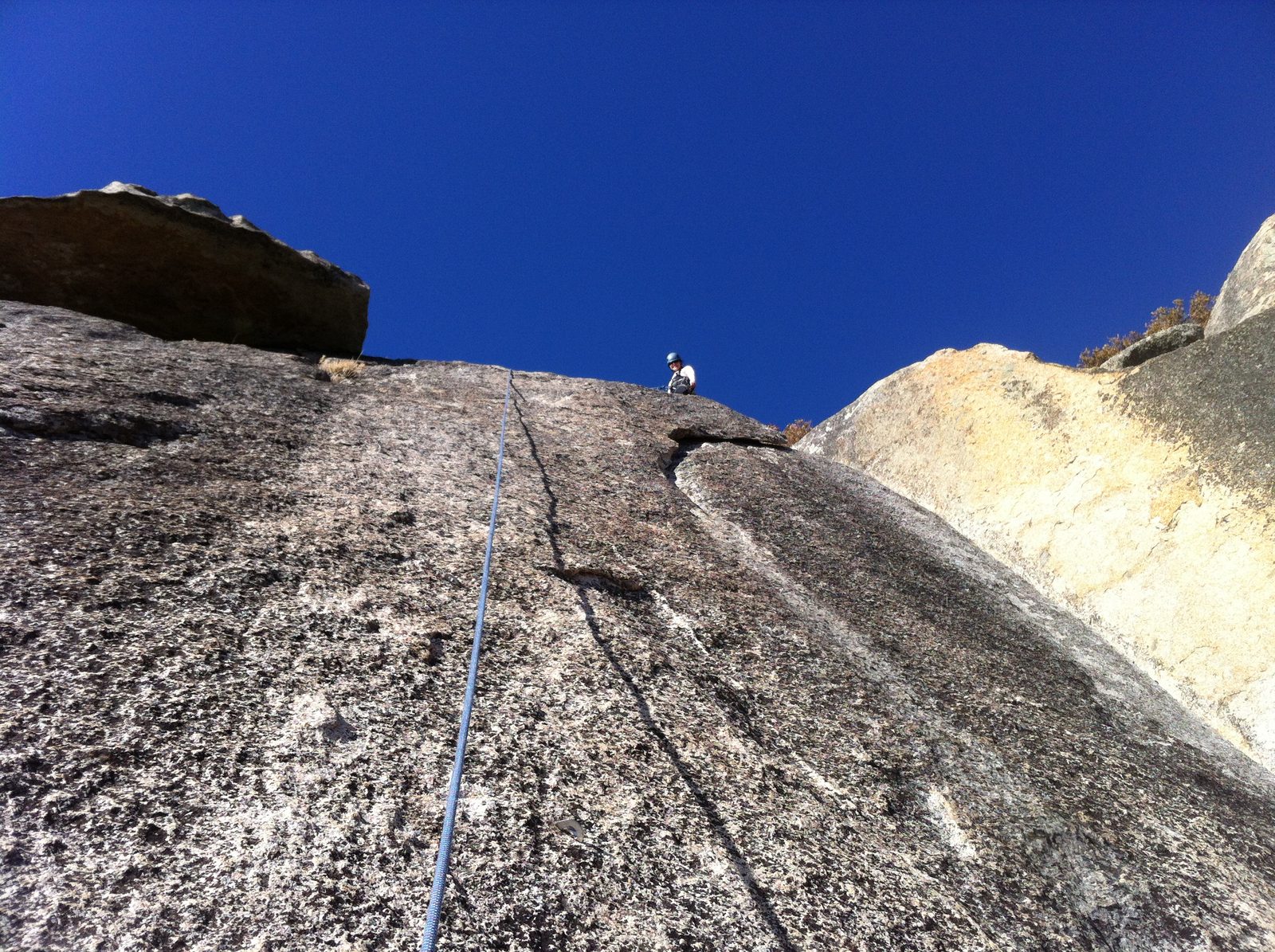 On top. Looking back down. Short but fun climb.