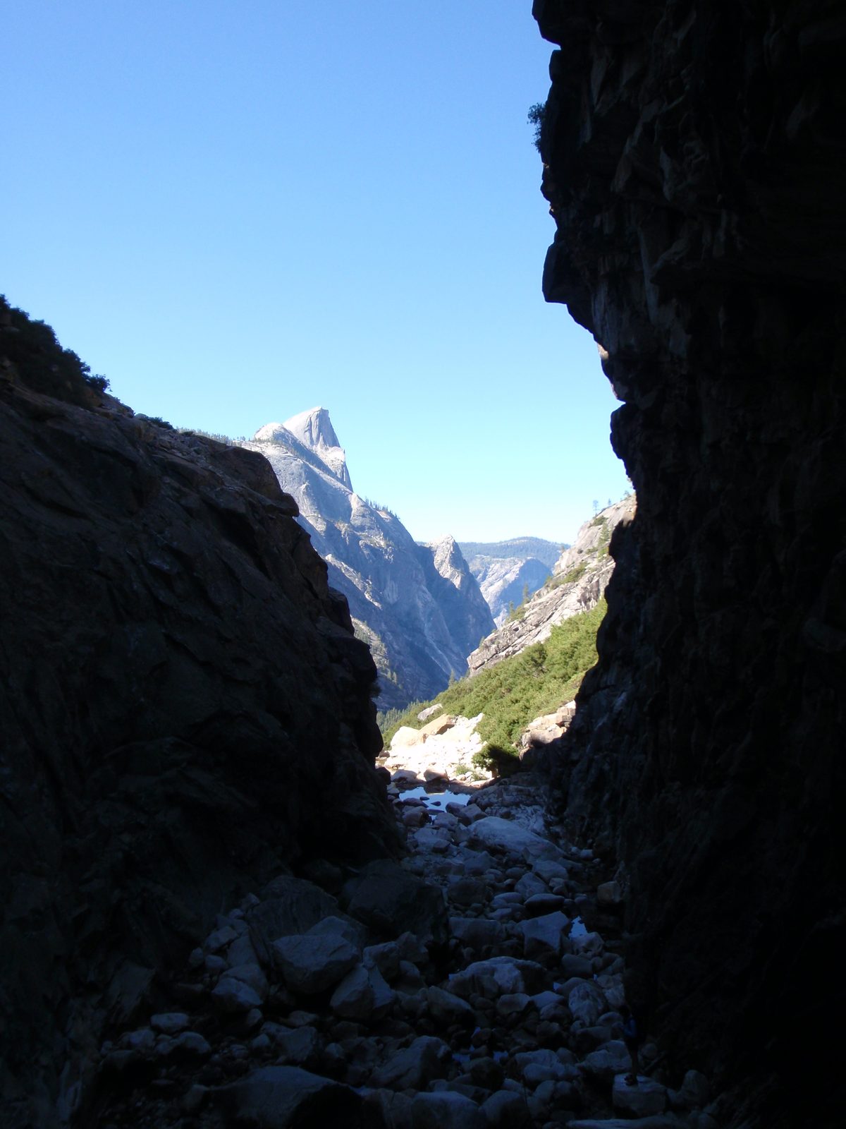 Even in the Inner Gorge, Half Dome is still nearly always visible to the southwest.  A little...