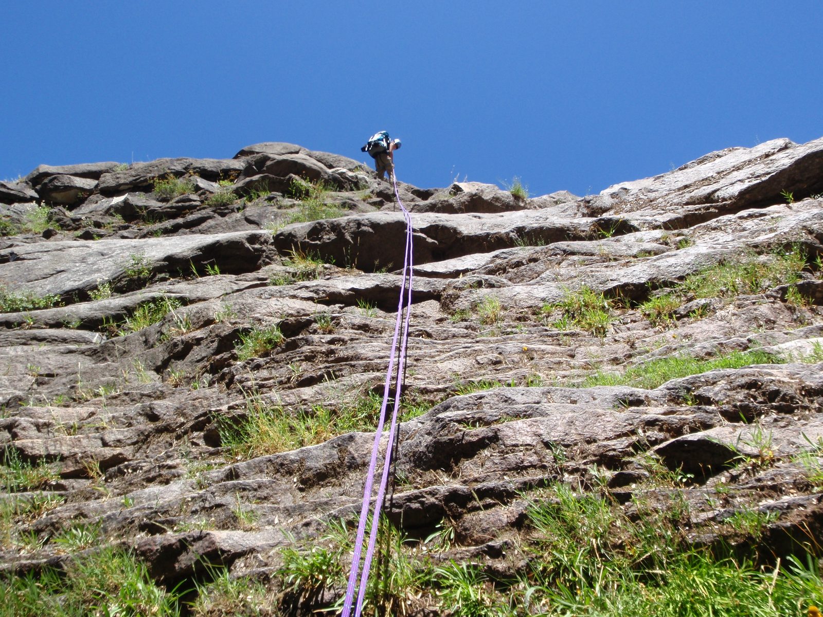 Monica, on the 3rd rappel in the Inner Gorge.  I think this one is 70 ft and is the longest...
