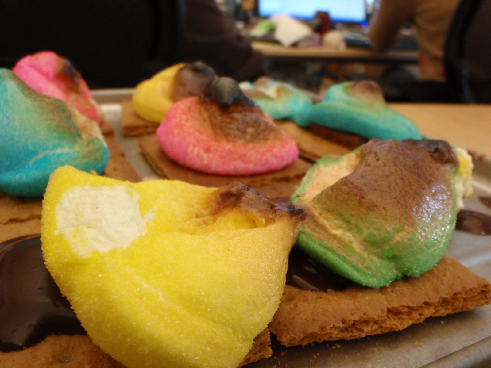 A drunken (and slightly crispy) peep, er smeep.