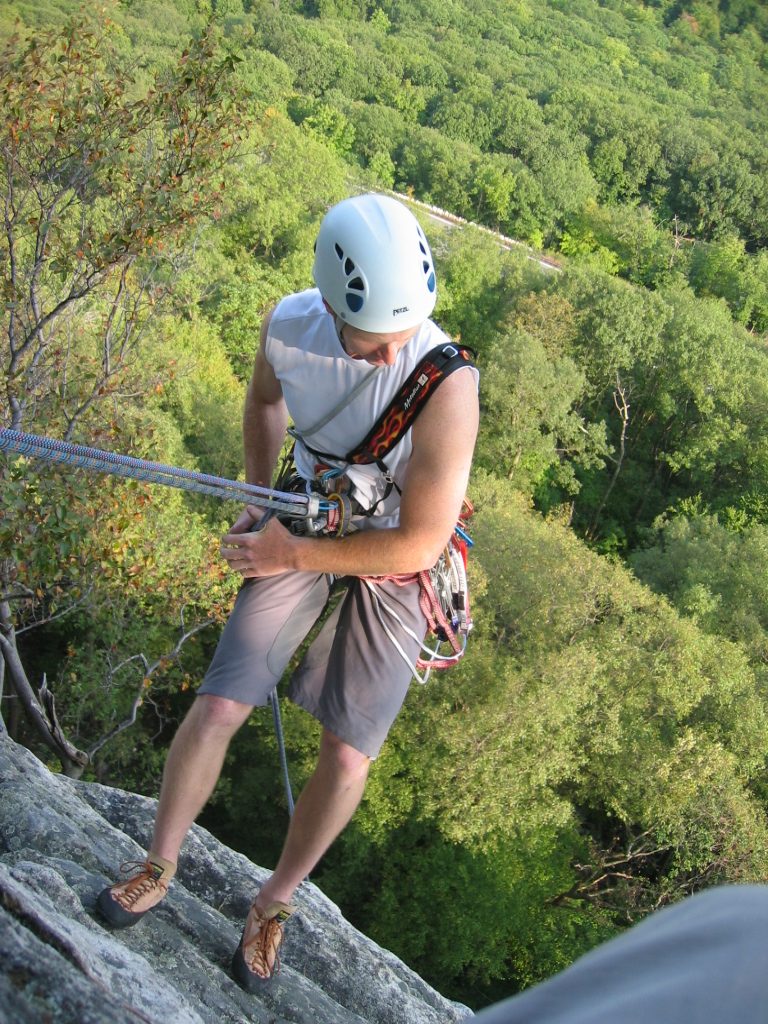 Mike rappelling from Frog's Head. (5.6-) Sequence shot #1.