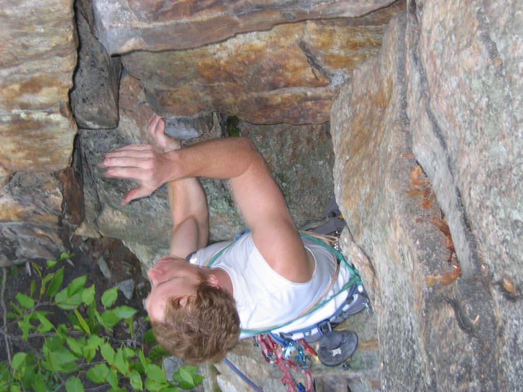 Mike getting over the second chin on Double Chin (5.5).