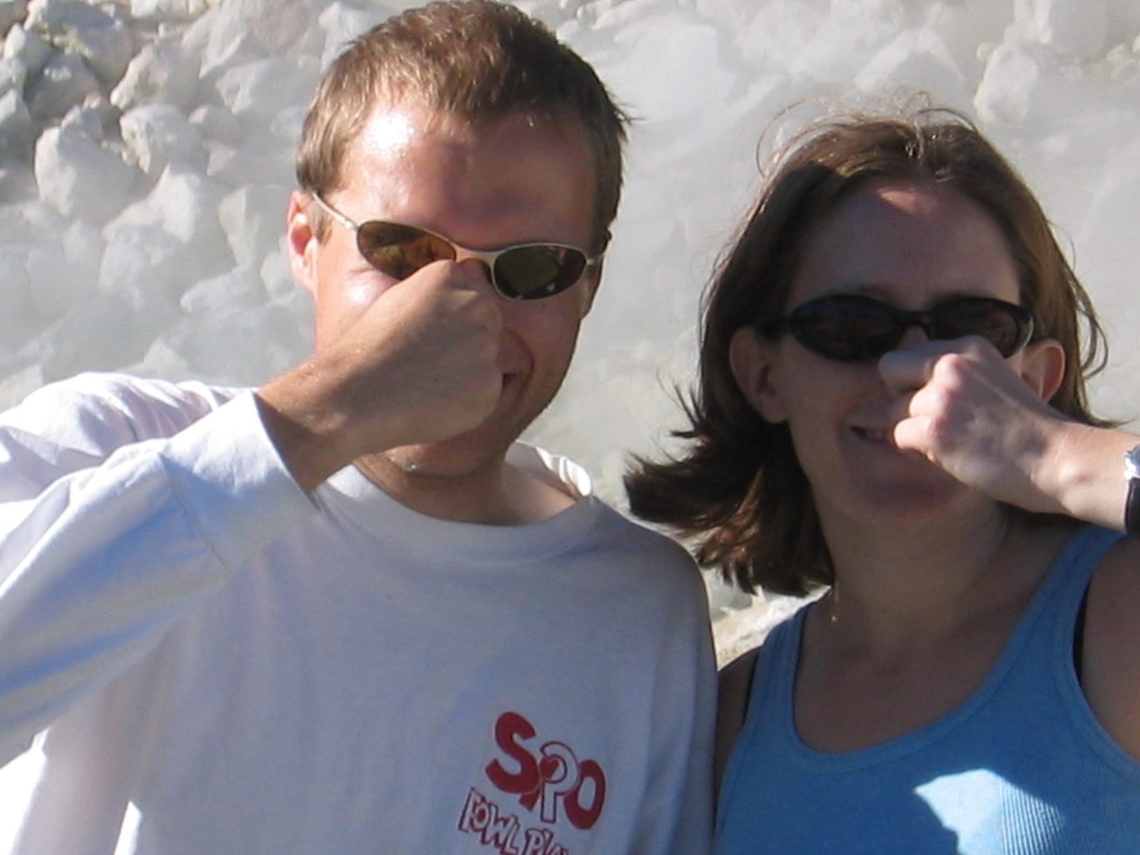 John and Alison at Bumpass Hell in Lassen Volcanic National Park.