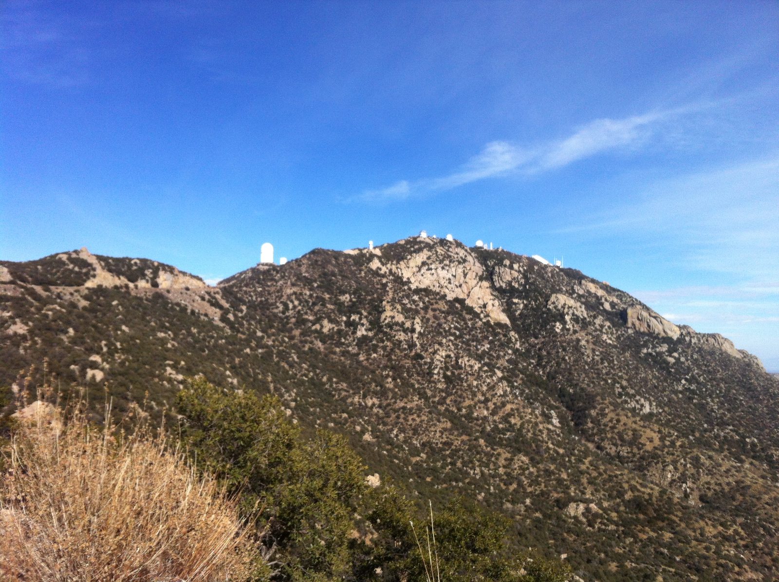 View of the Kitt Peak National Observatory from the road in.