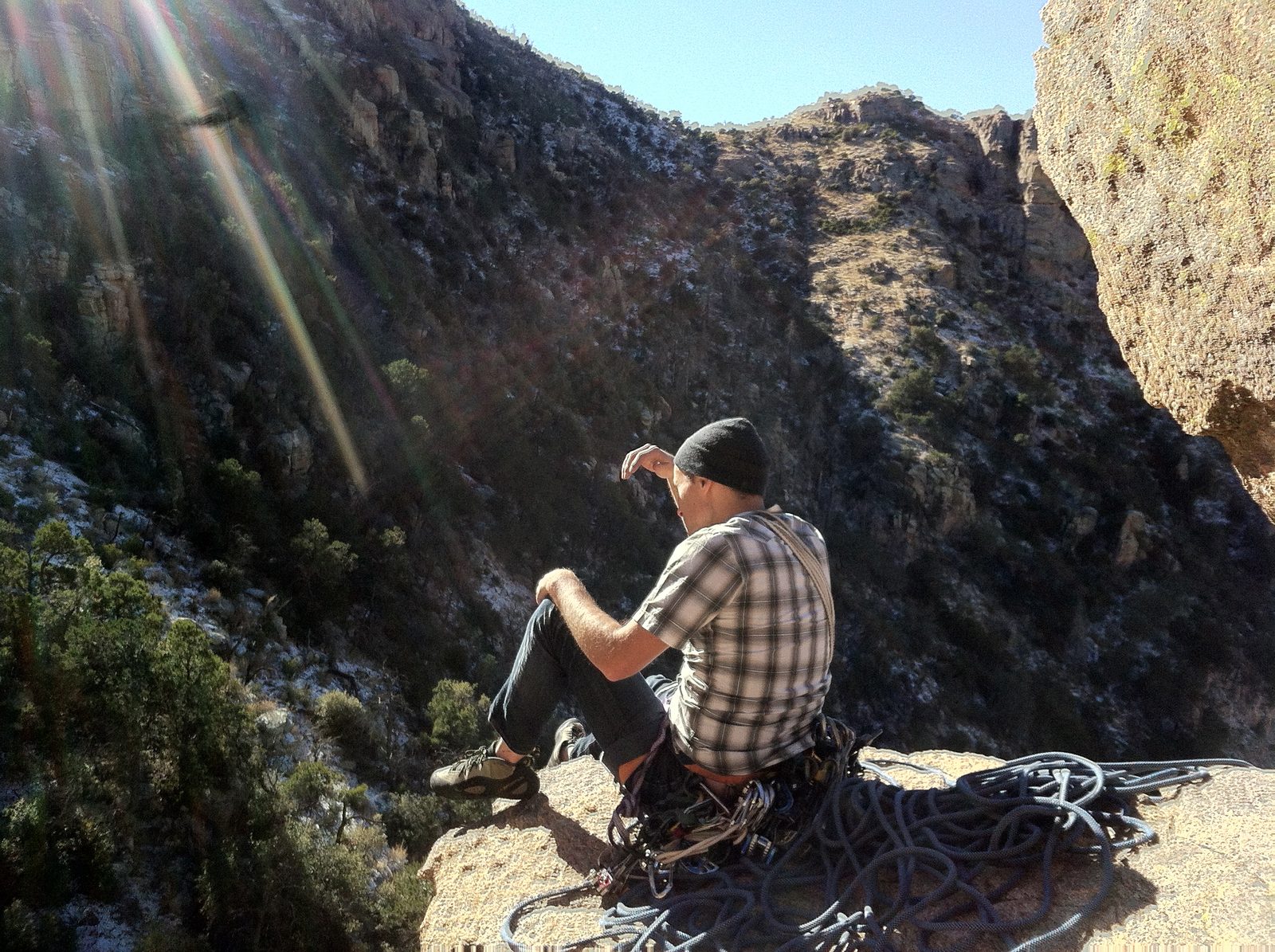 Watching Ian climb.