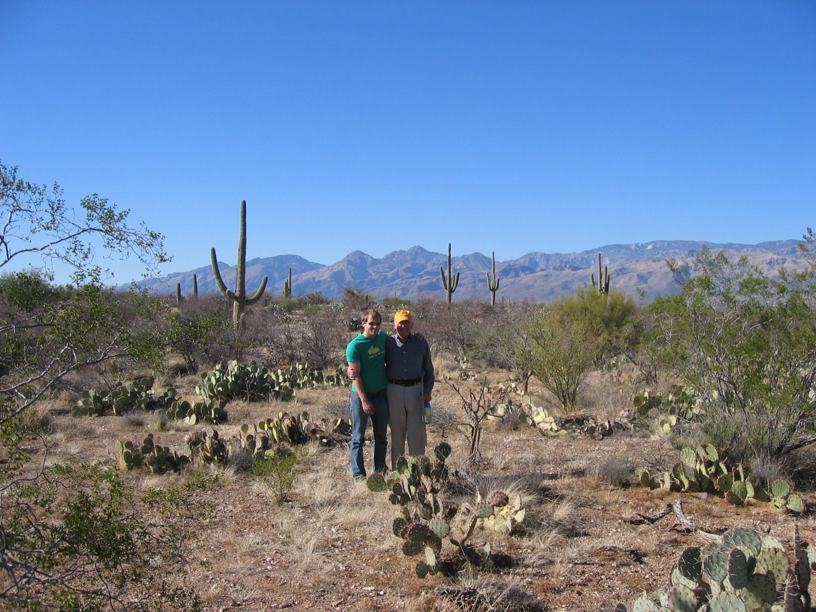 John and Dad in Saguaro National Park.
