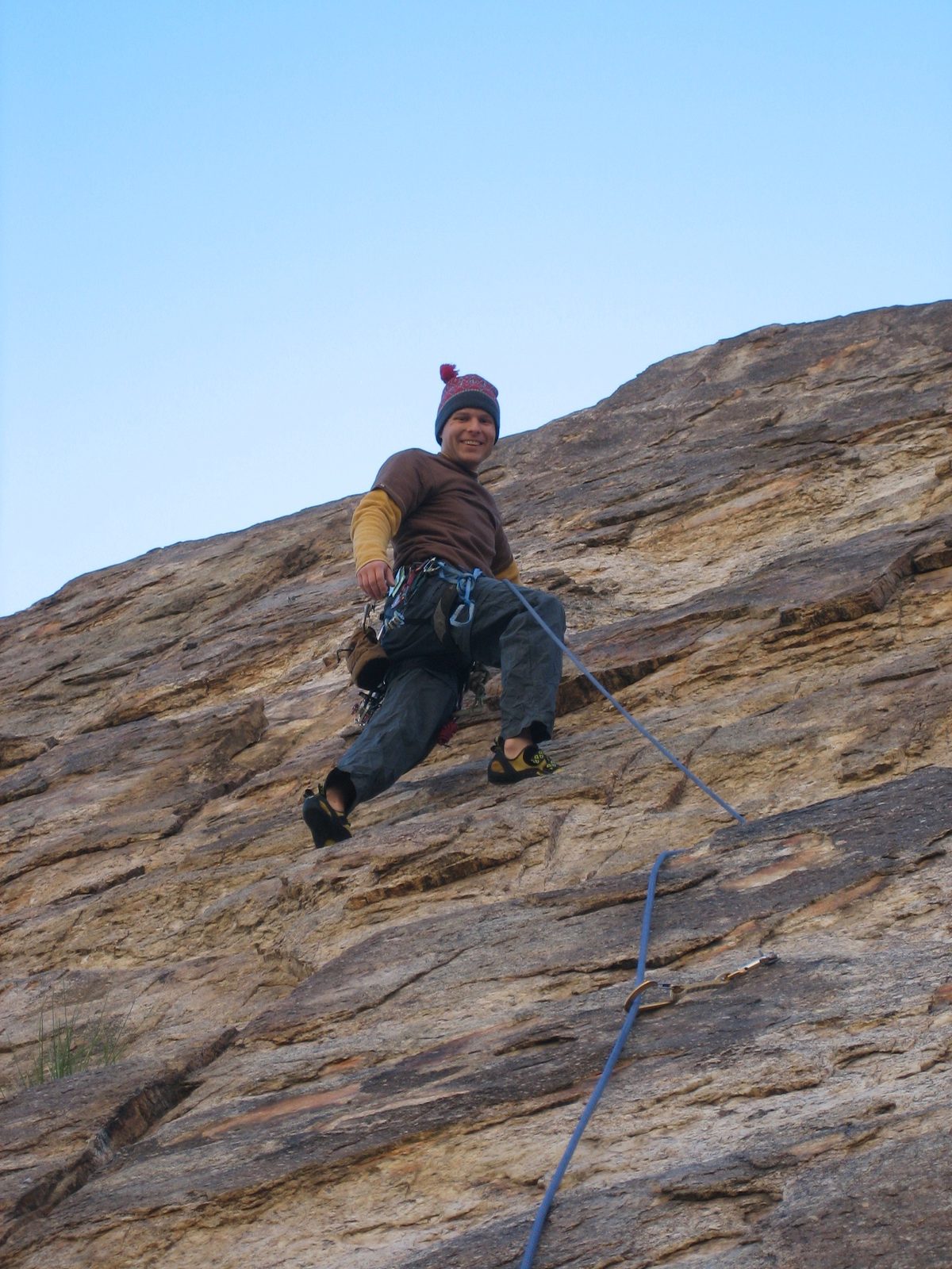 John leading some 5.8 route, appropriately named Unemployment Line or Resume Builder (I forget...