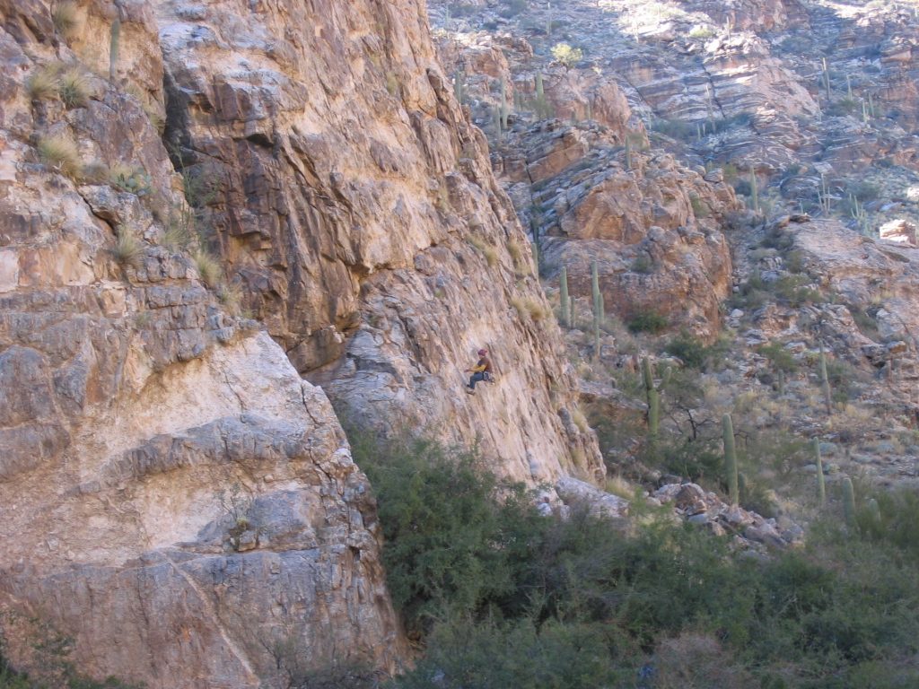 John getting lowered off the final climb of the day.