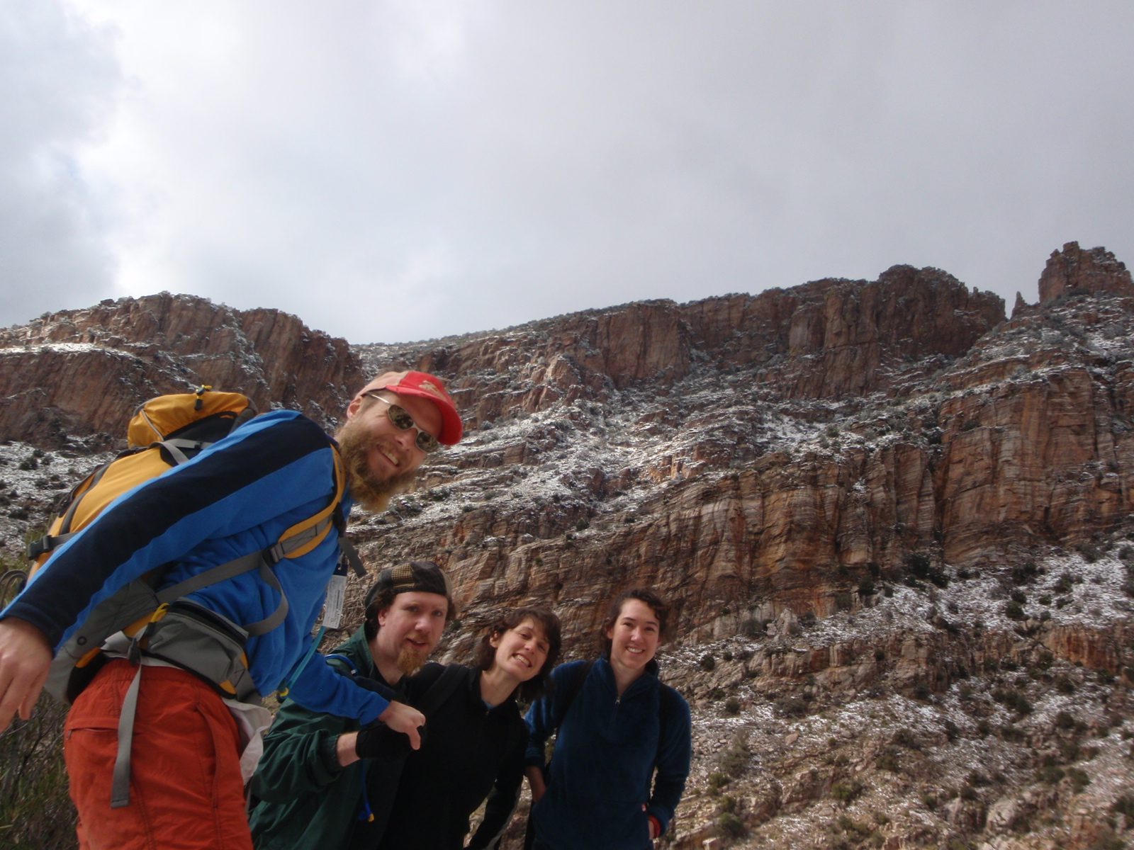 Group shot taken on a timer at the highest point we reached. The slickrock was really quite...