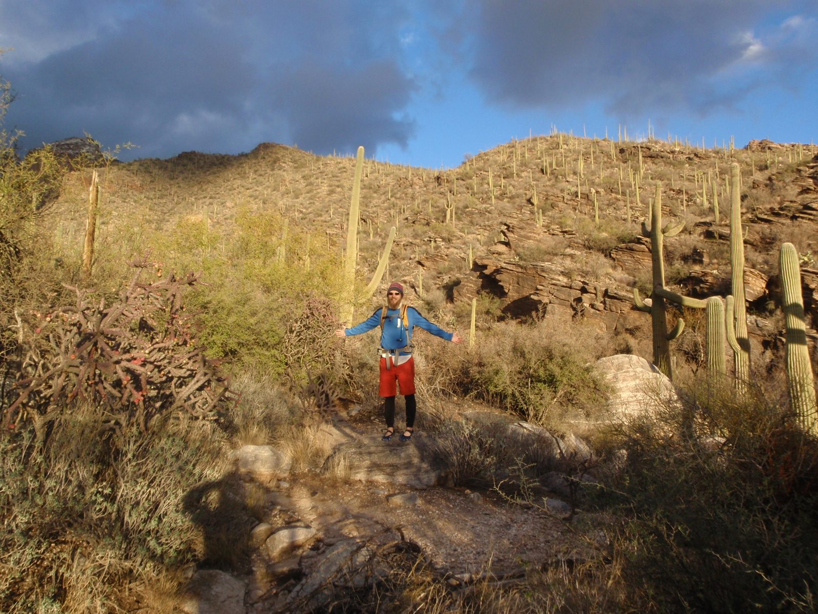 John, basking in the soft afternoon Sonoran winter sun.