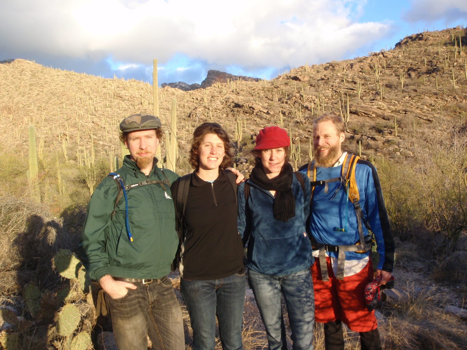The four amigos. Peter, Emily, Mel and John.  Almost back to the trailhead, I think.