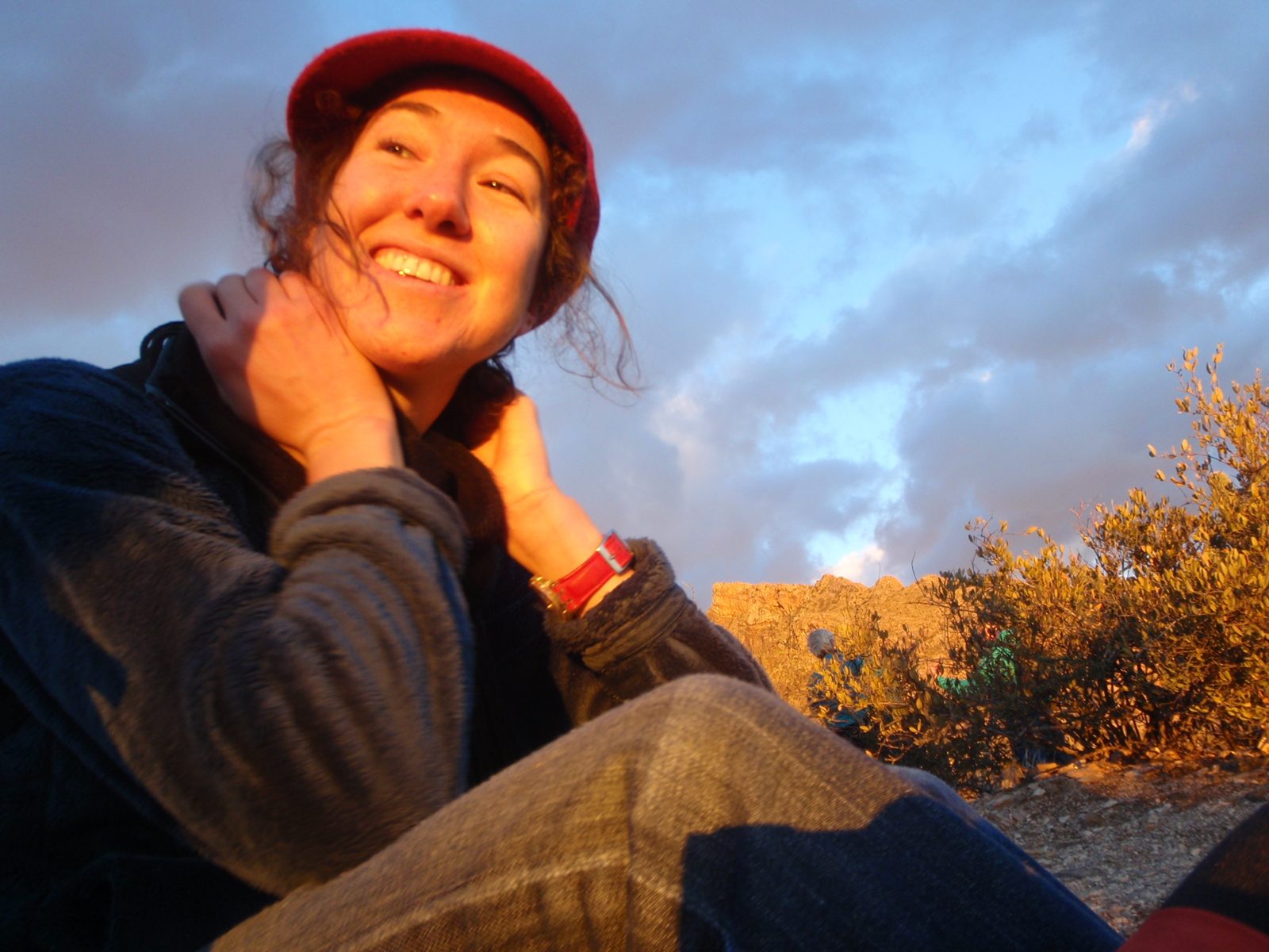 Mel watching the sun set.
