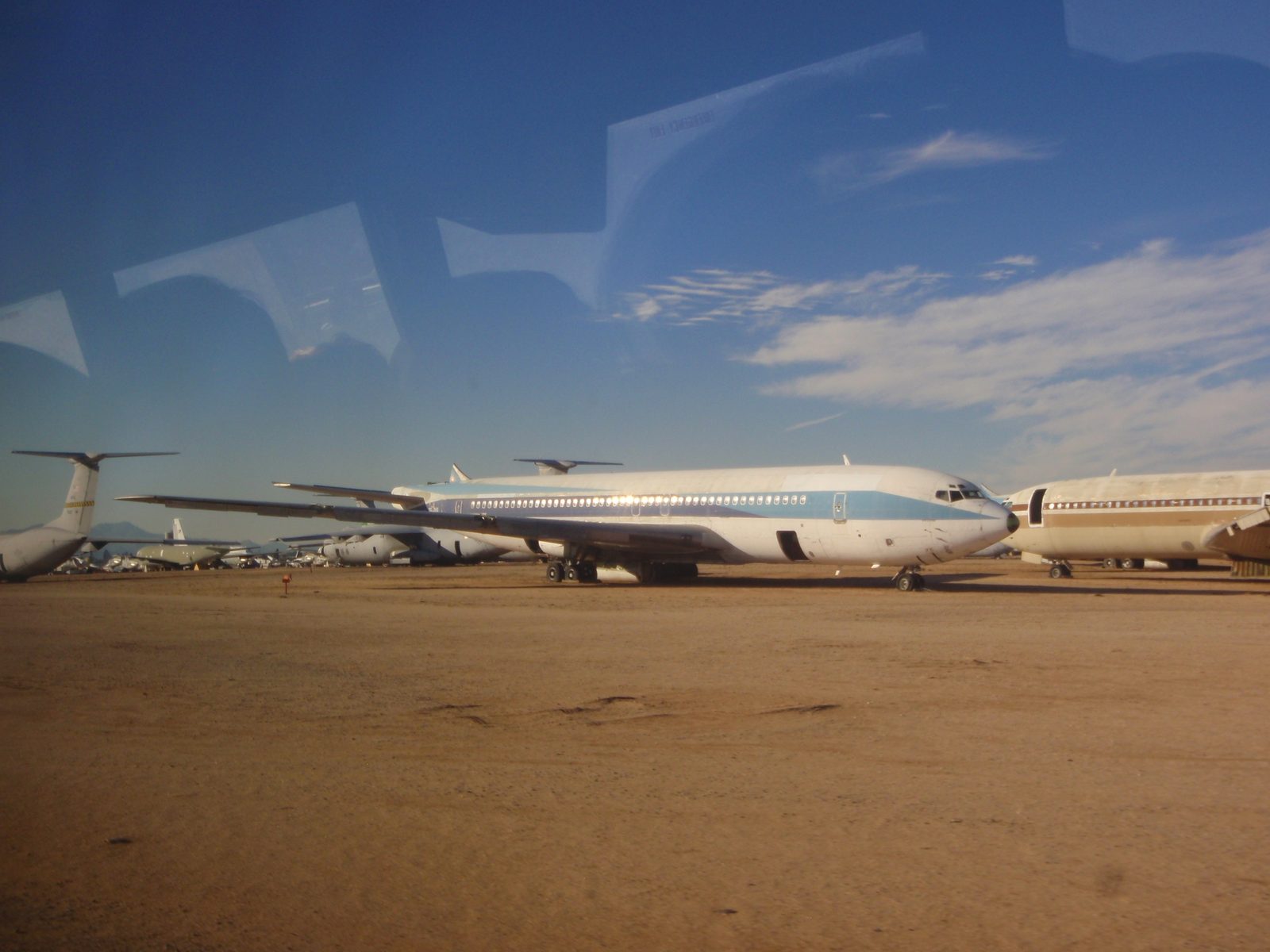 These looked a lot like civilian aircraft, which I believe were "disguised" military aircraft.