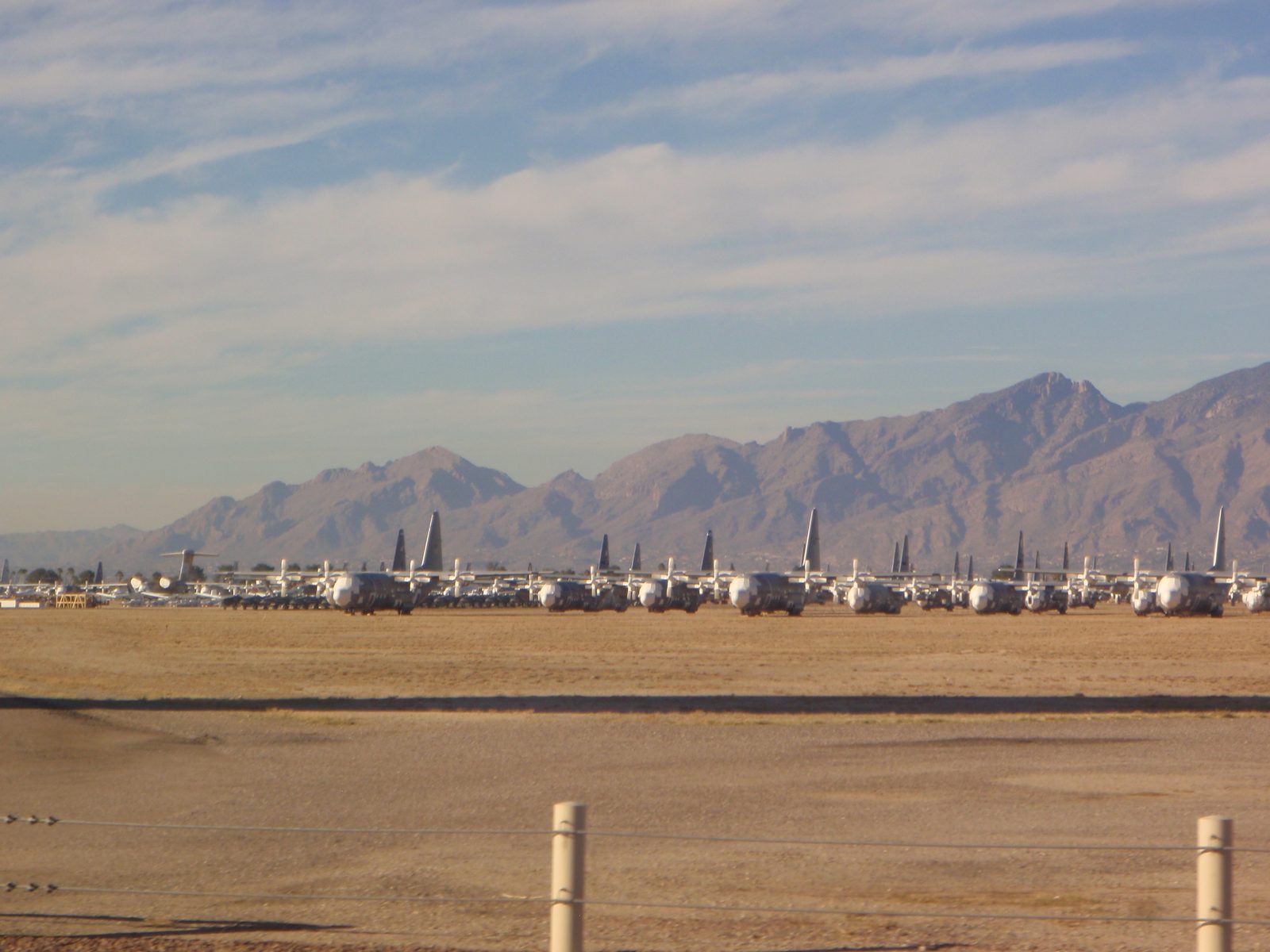Where we started, with all of these C130s or something like that sitting in storage near the front gate.