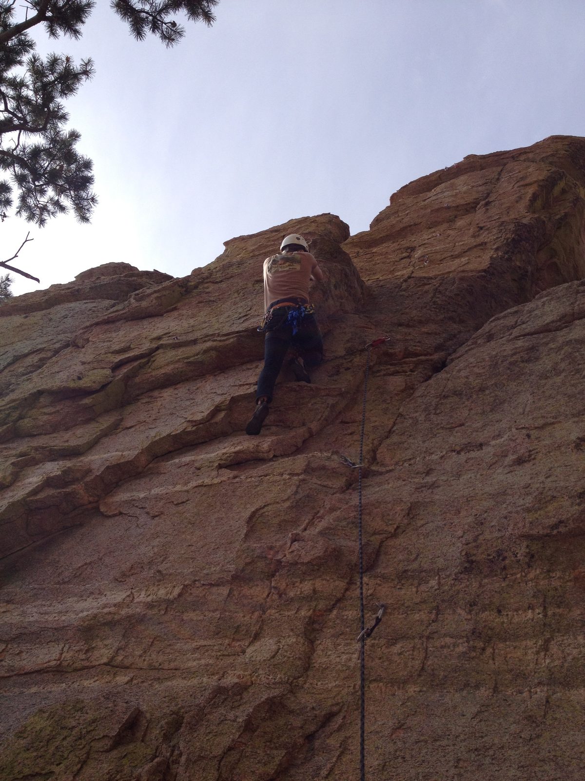 John leading Ego Donor (5.9) on Swim Fin at Windy Point, Mt. Lemmon.