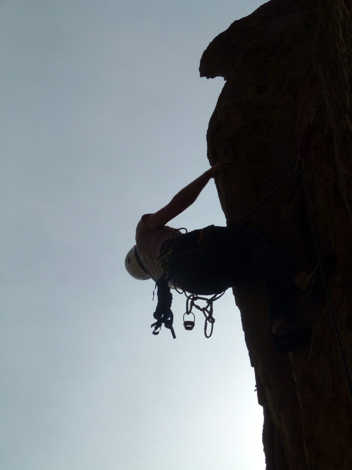 Neat silhouette. John climing Ego Donor before heading back to the car.