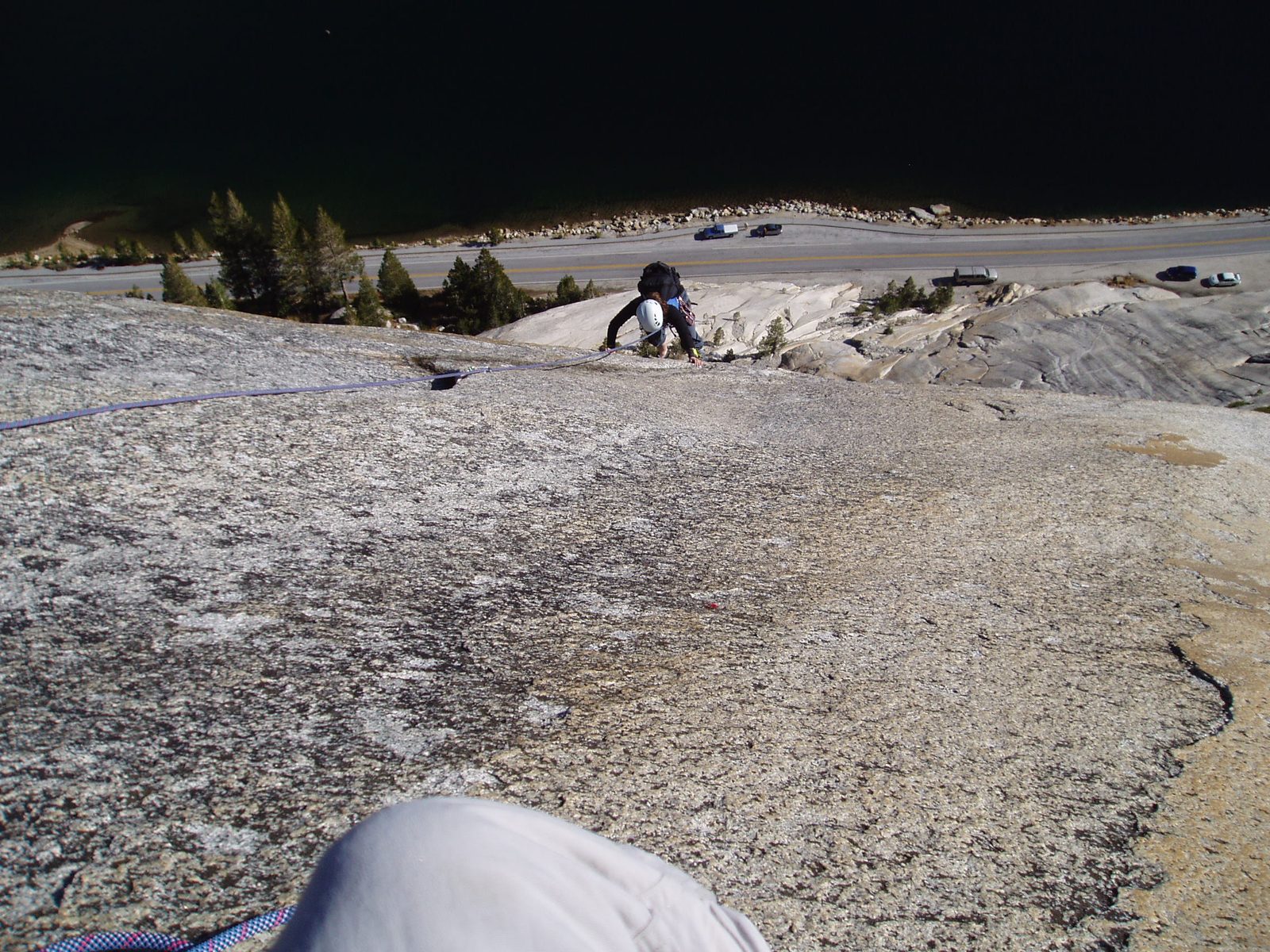 Rachel, finding her way up pitch 3 of Western Country.