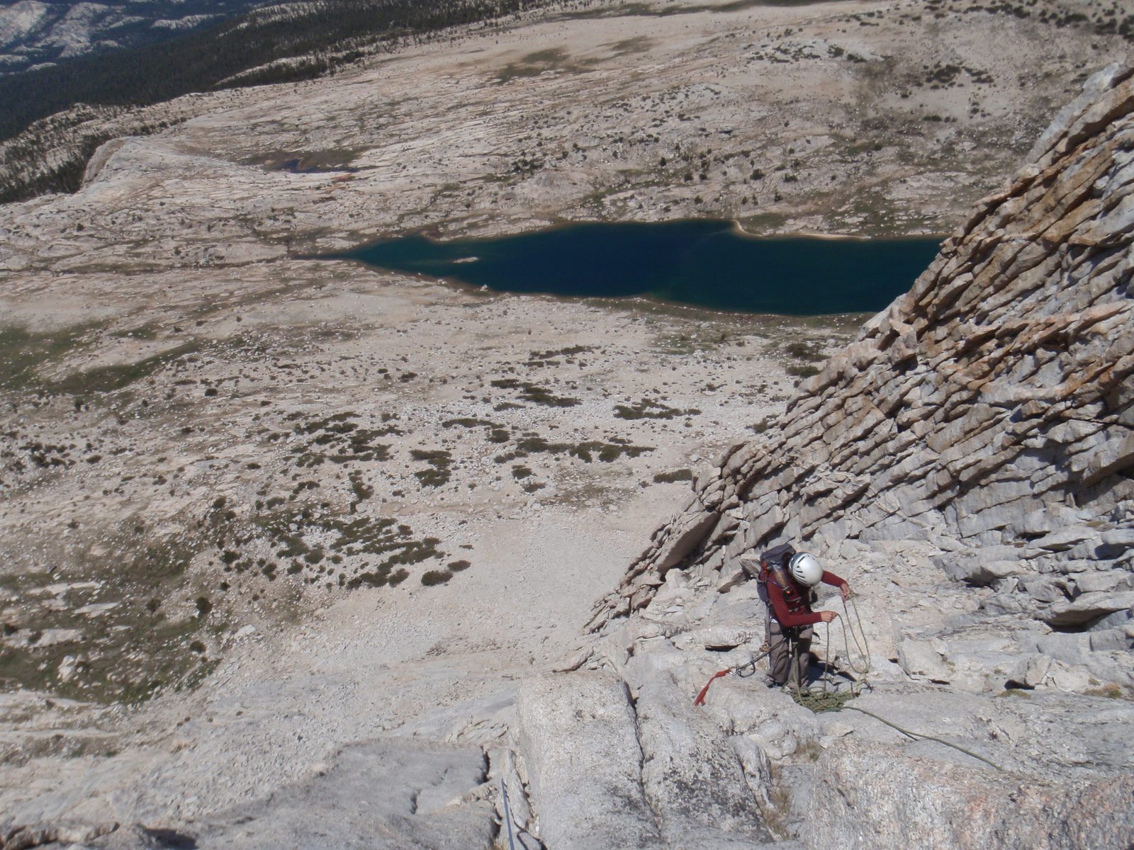 At the end of the "hard" section. At this point, we kept the rope out but simul-climbed the...