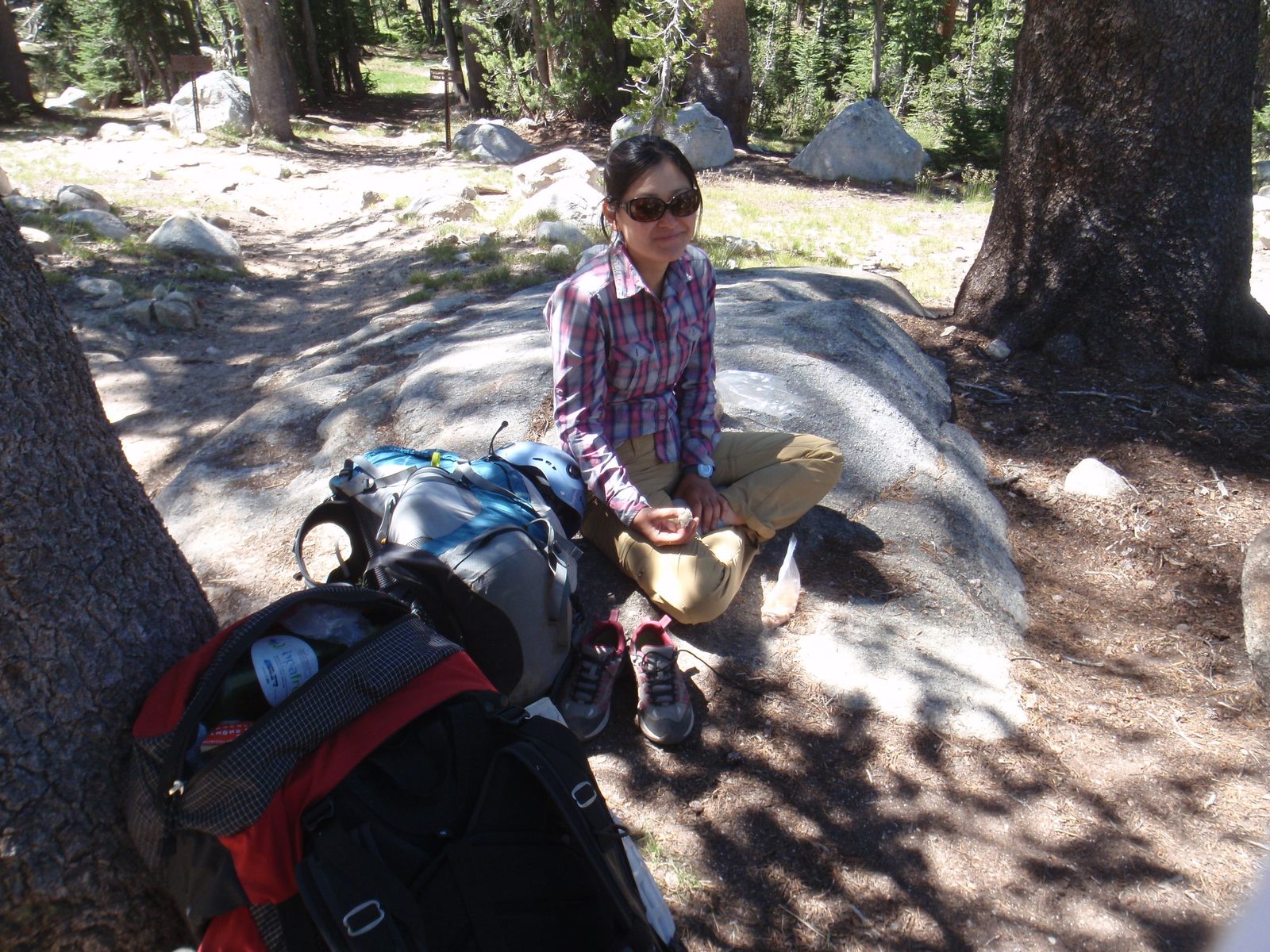 Snack break on the trail.