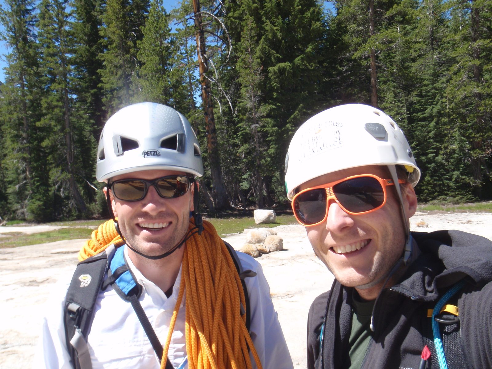 Jay and John headed to go climb Holdless Horror (5.6)