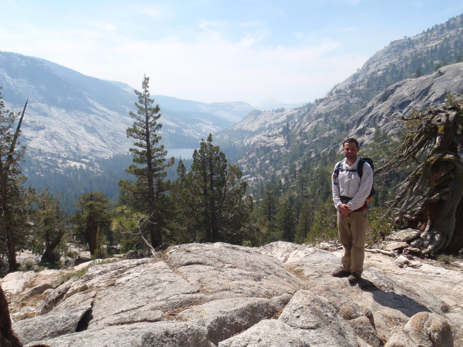 Jay, Merced Lake, and Hazy Half Dome (barely visible)