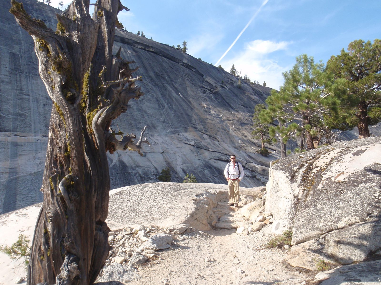 Jay, hiking near a dome that must be Echo Dome or something like that.