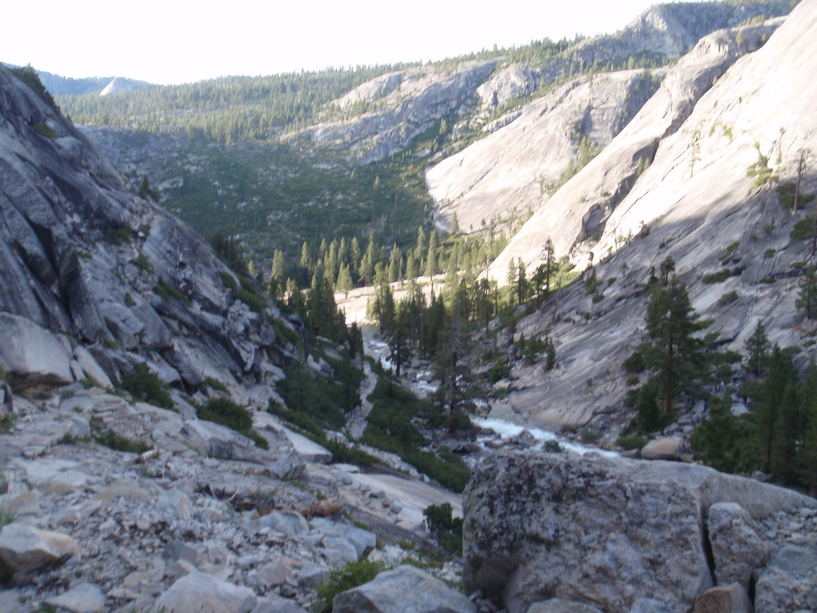 Looking at the trail ahead in a lower and less exposed valley.