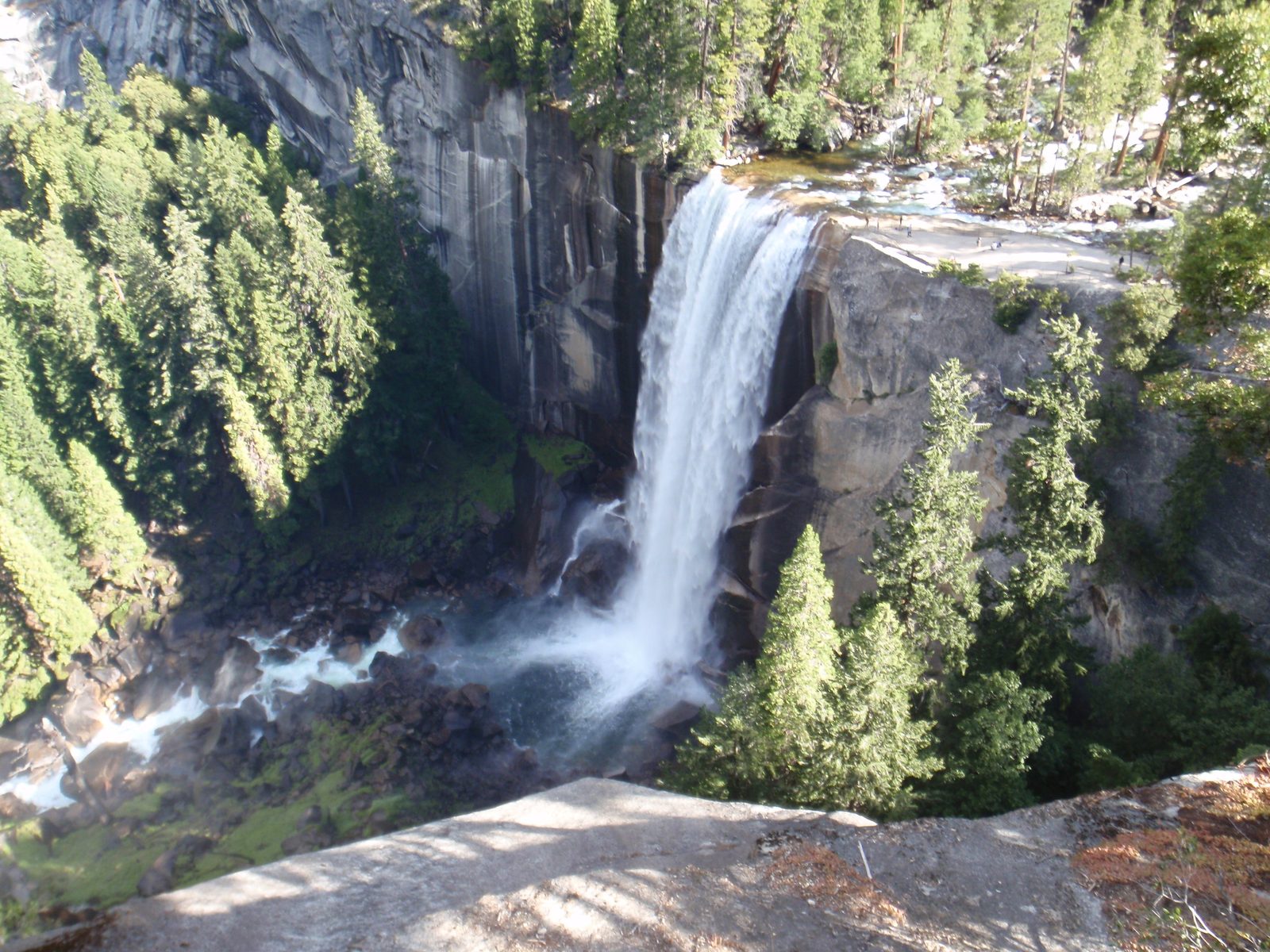 317 feet down. And the bulk of the water hits a huge rock and gets blasted out in all directions...