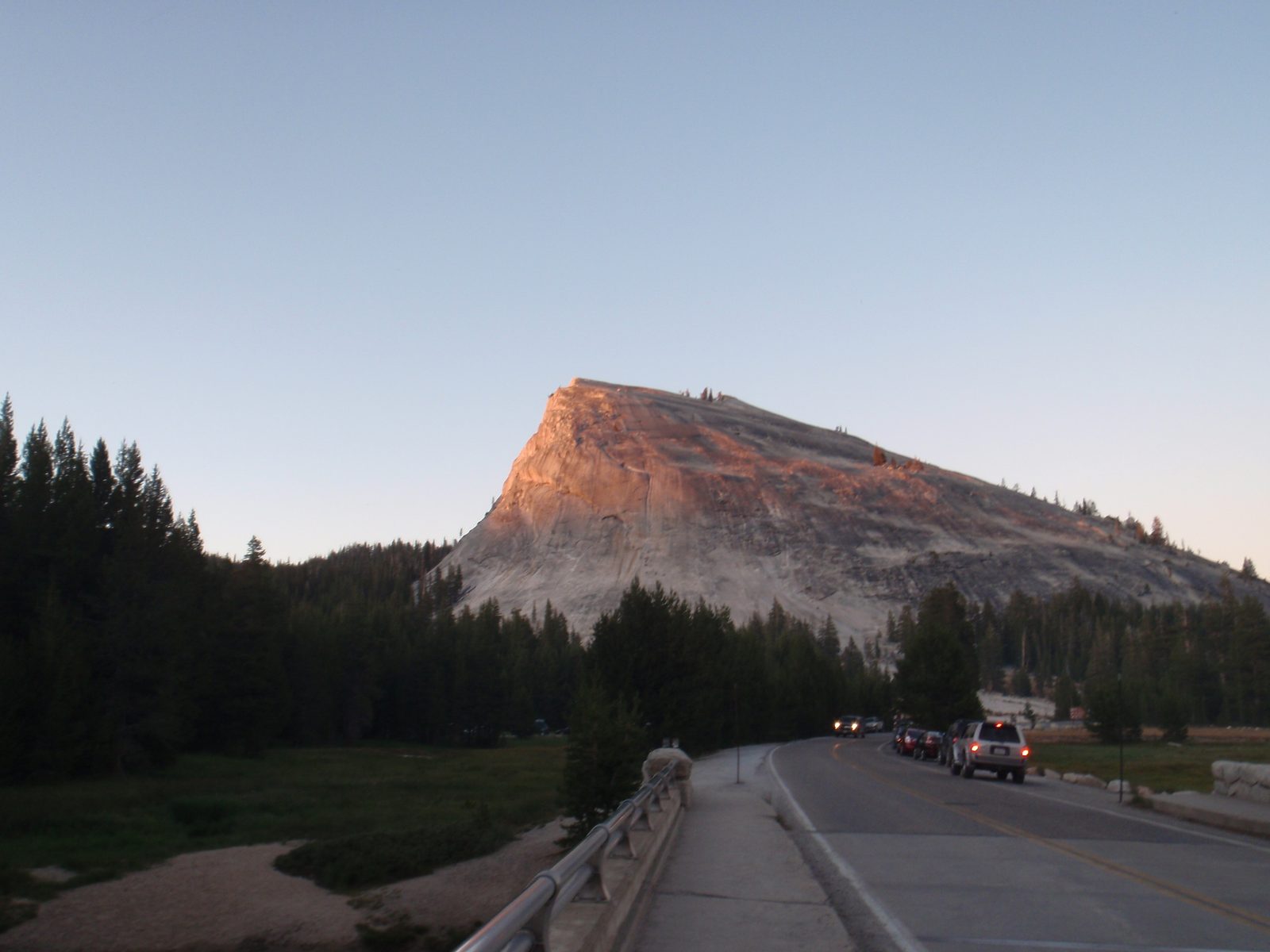 Setting sun on Lembert Dome, Saturday night, our last night in the park.