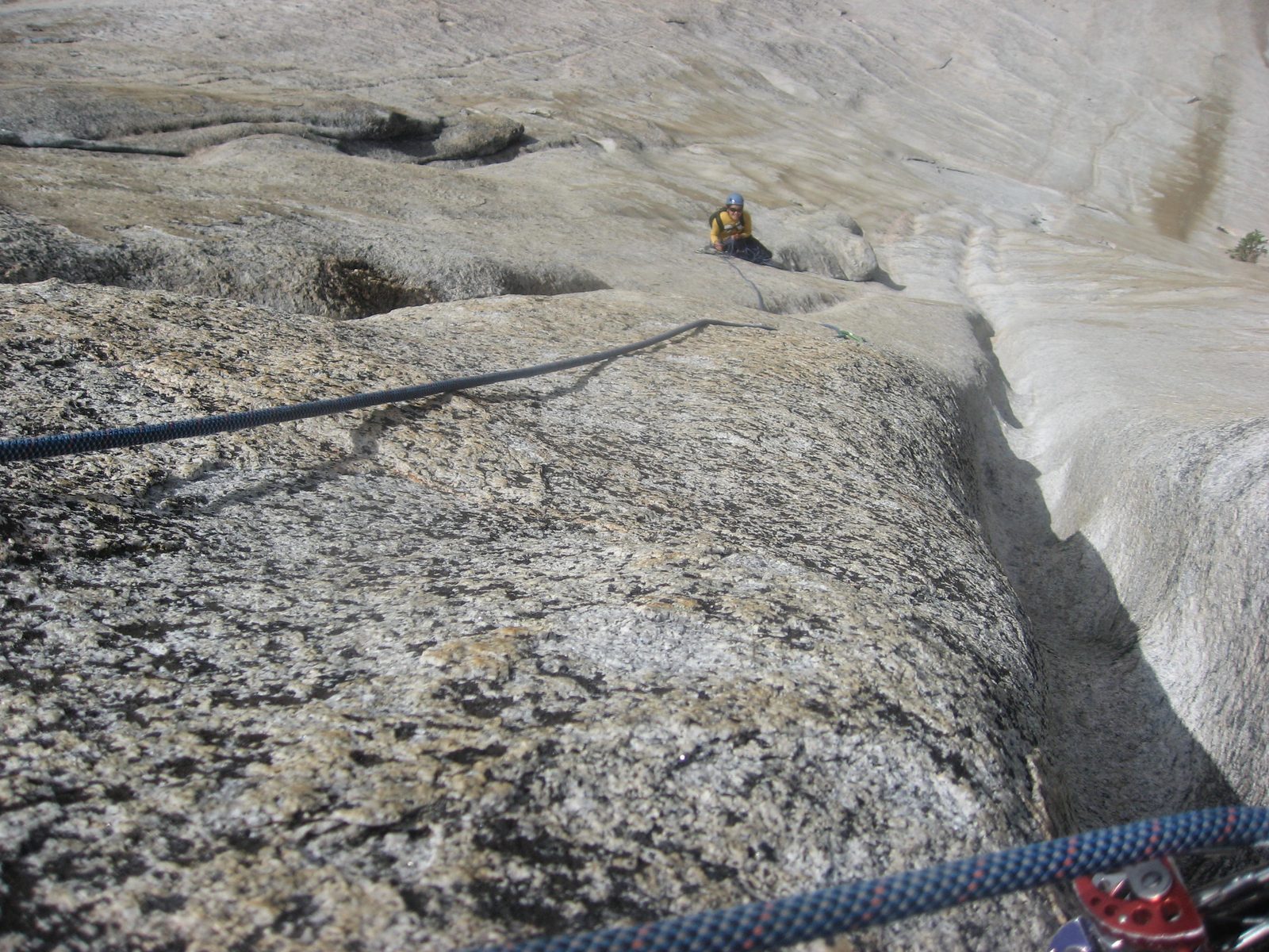 The second pitch is probably my favorite pitch in Yosemite. Inside the water crack, using every...