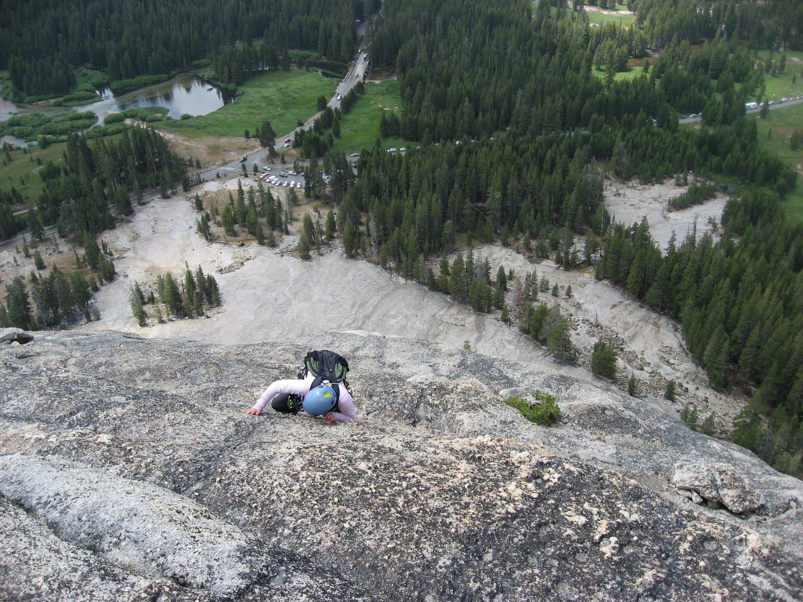 Monica works a 5th class section closer to the summit of the dome.