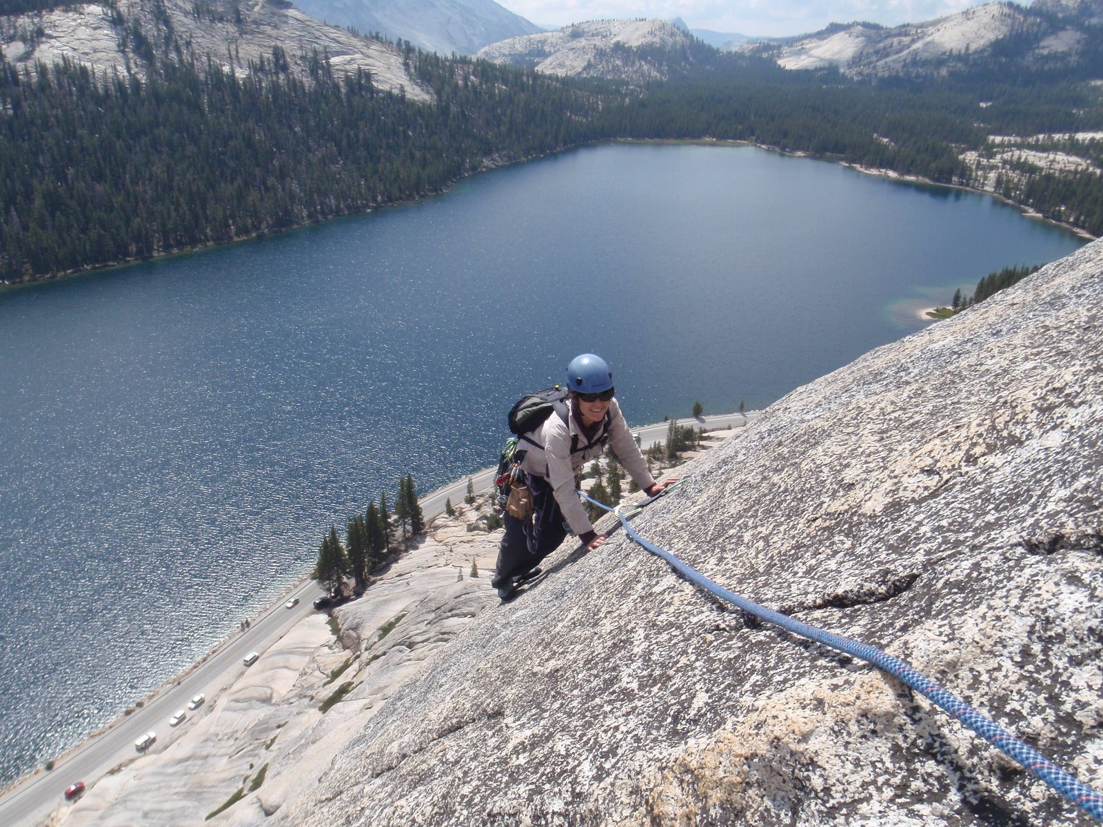 At the top of the last pitch on The Boltway. The Boltway is a 2 pitch link up with Hermaphrodite...