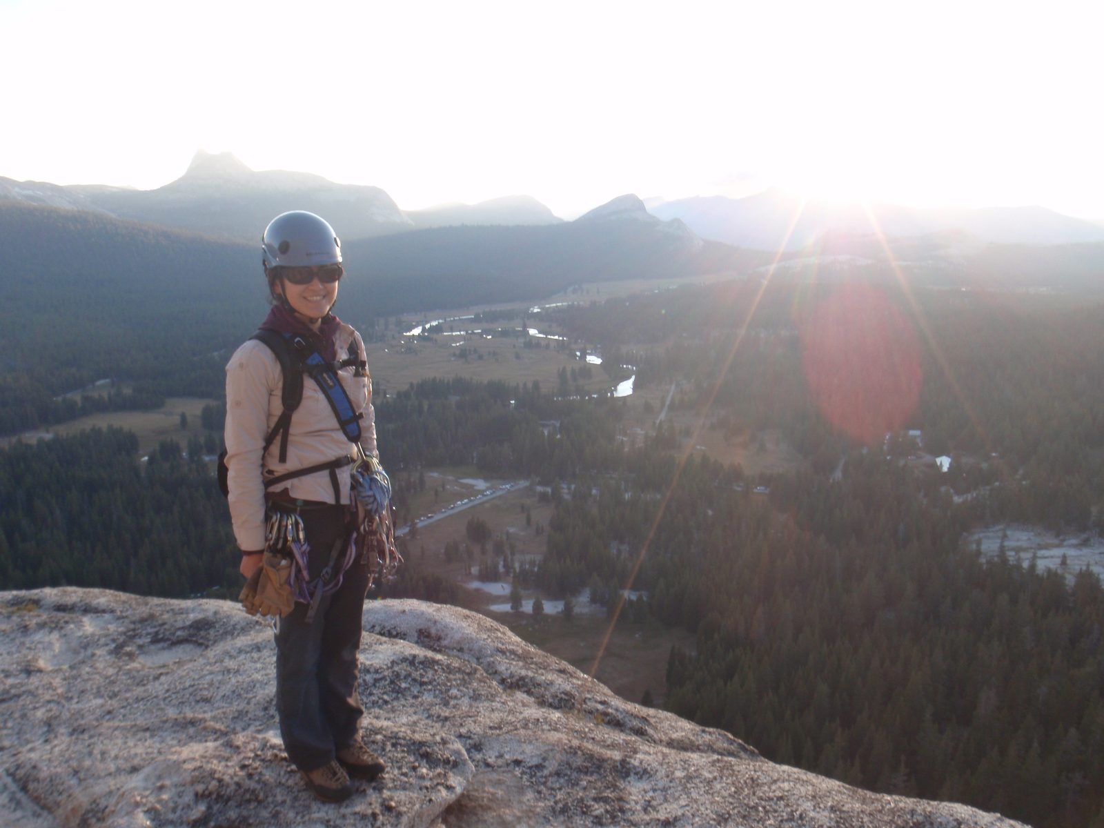 After lunch, Monica and I headed over to Lembert Dome and Monica tried her hand on the sharp end...