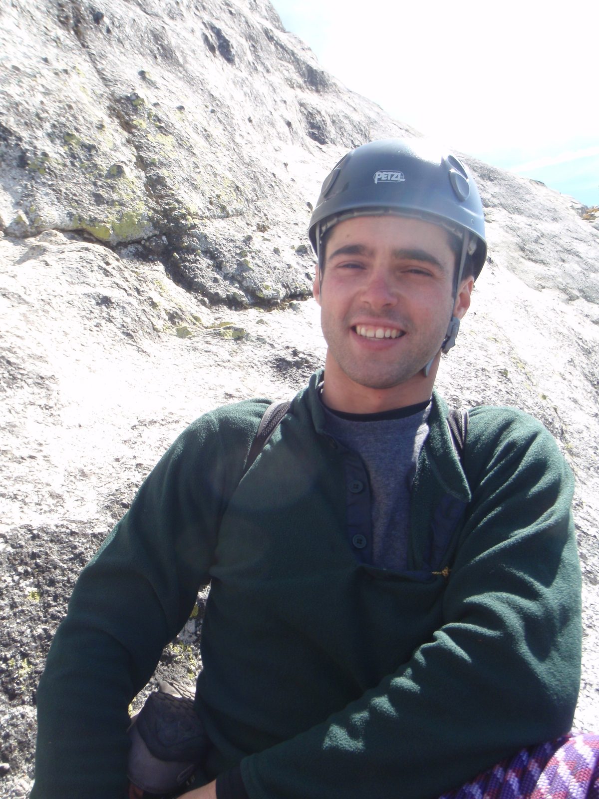 Alex at the third second or third belay ledge.