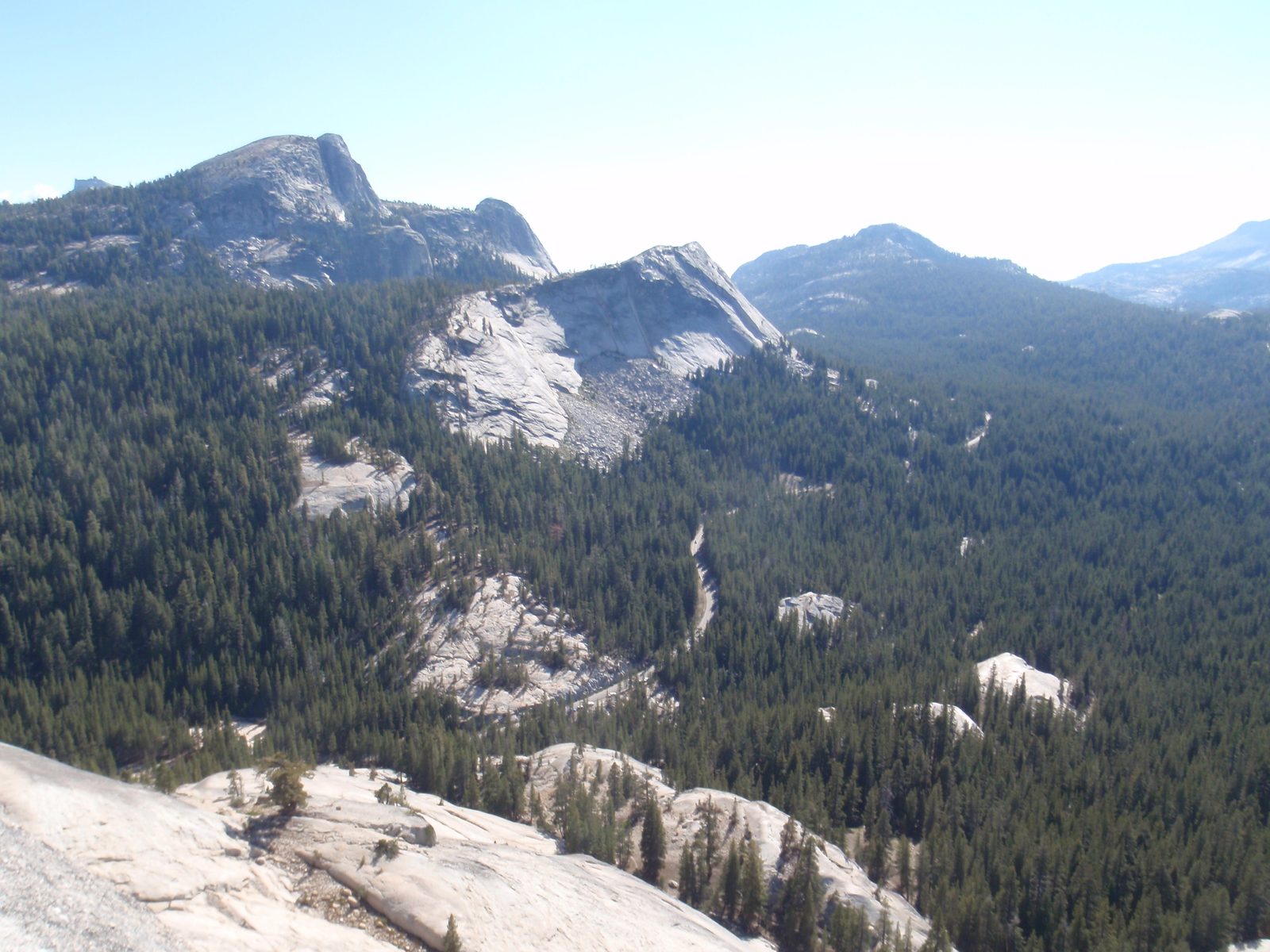 View of Tioga Road and Lamb Dome, and behind it Drug Dome and Mariolumne Dome. You can even see...