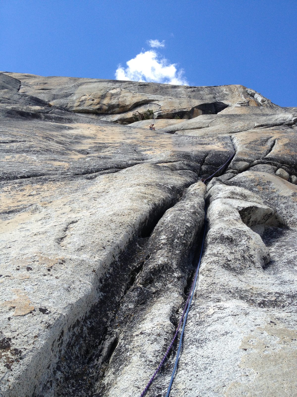 Pitch 1 from the bottom. John is at the top belaying.