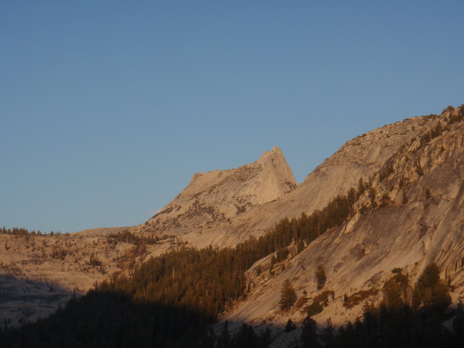 Cathedral Peak catching the evening light.