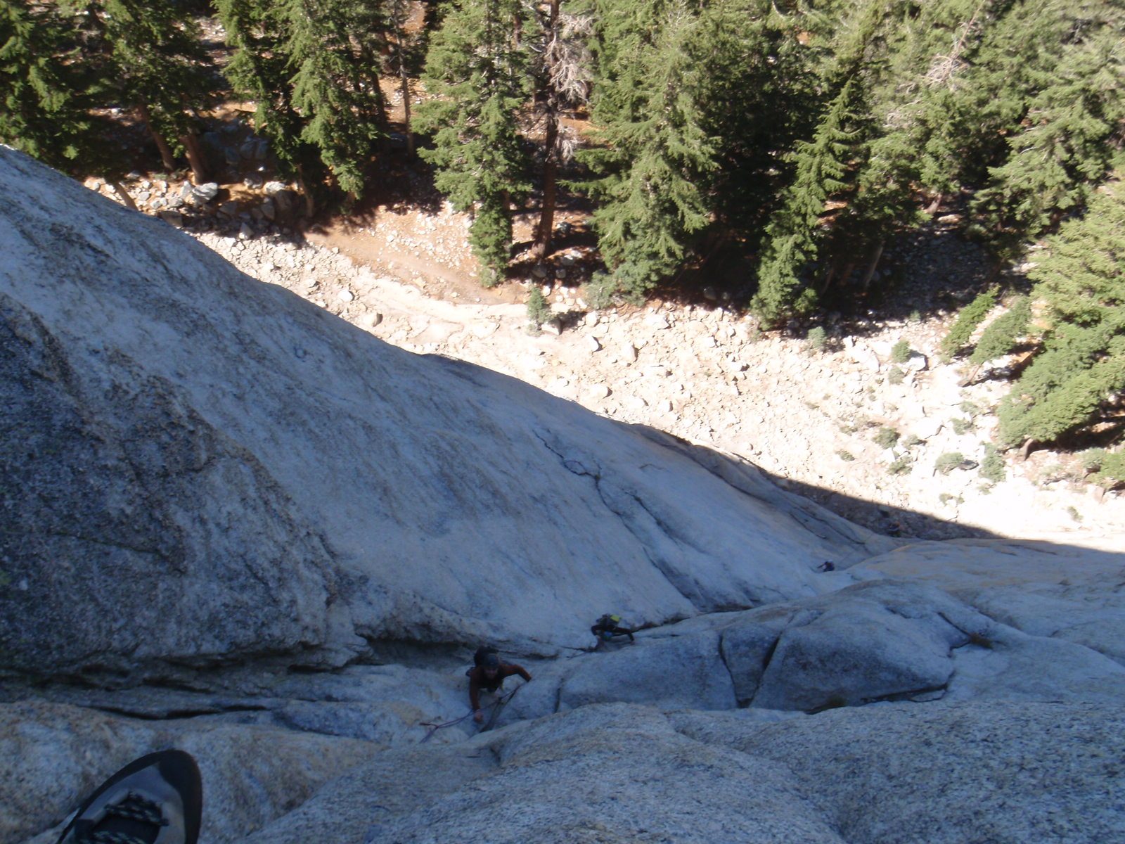 I am at the top of the second pitch (5.10a) and Monica and Alex are making their way up.