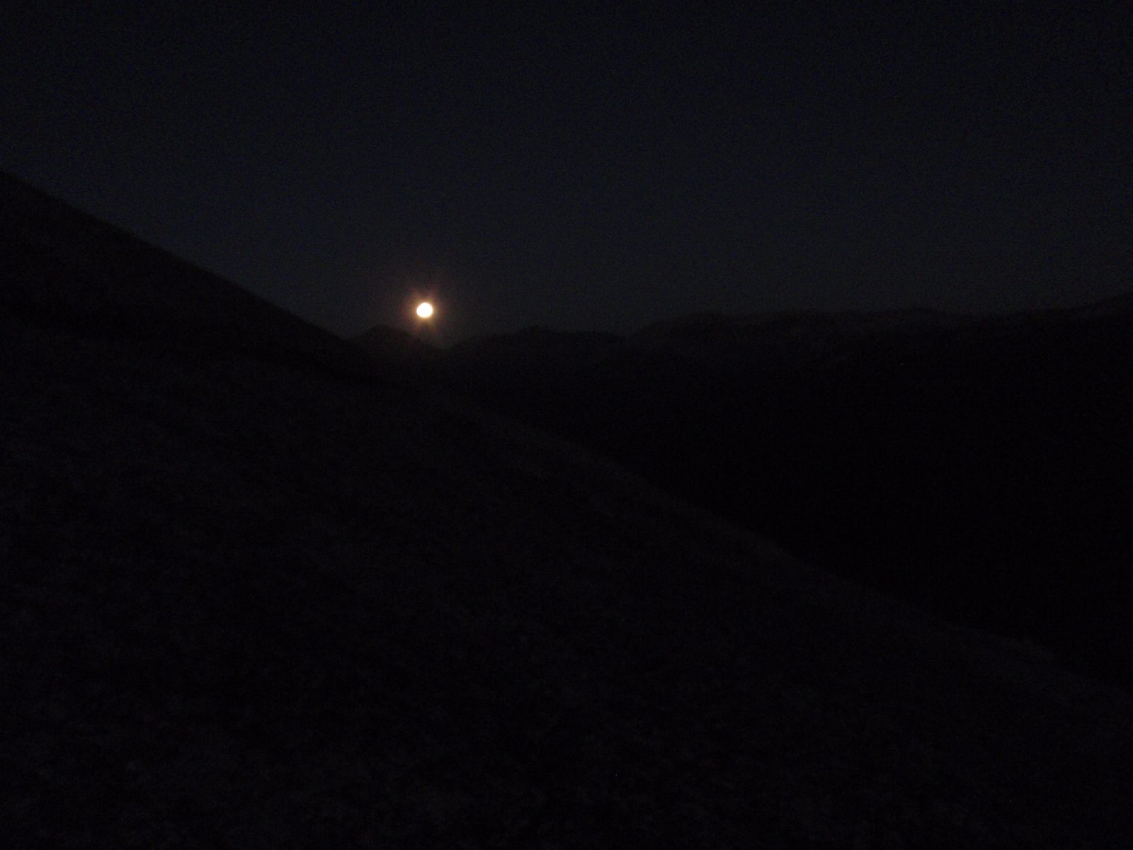 Moonrise on the descent down 3rd and 2nd class slabs. Got back to the car around 8:20pm. All in...