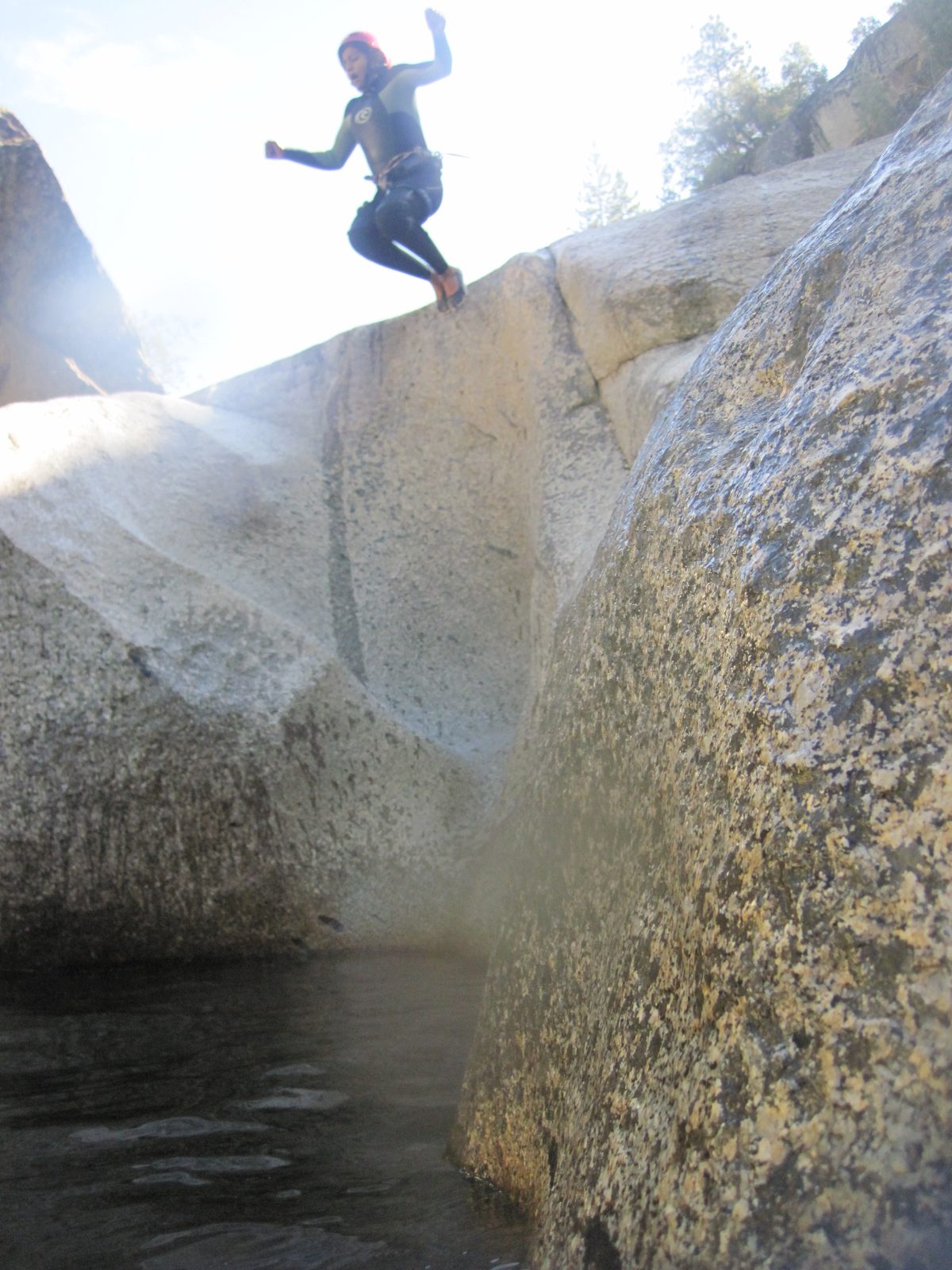 Aditi, mid-air.