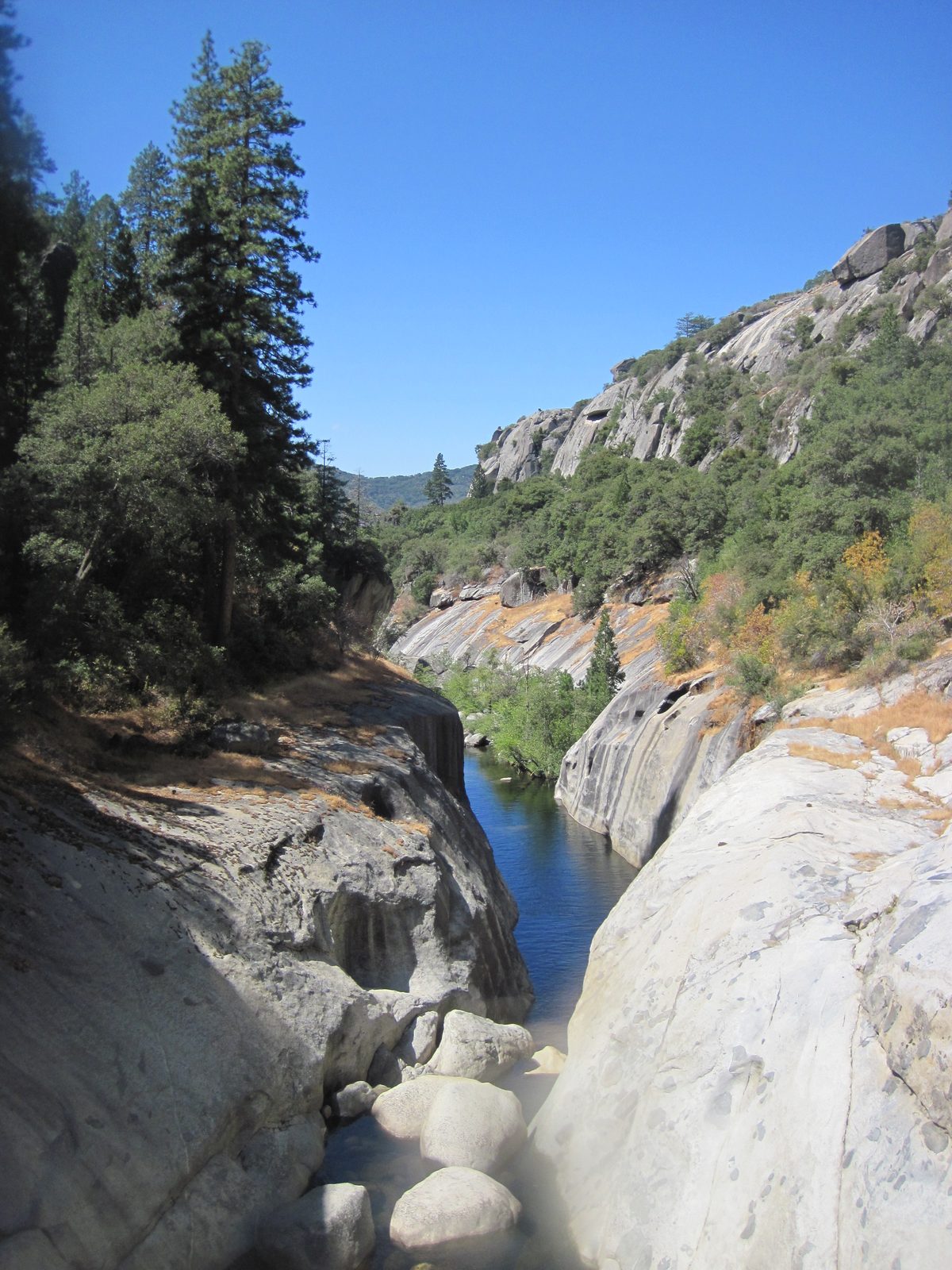 View downstream from our lunch spot. When we woke up this morning, we actually got rained on in...